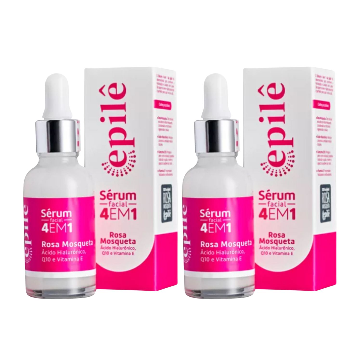 Kit C2 Serum Facial 4 em 1 Rosa Mosqueta 30Ml - Epile