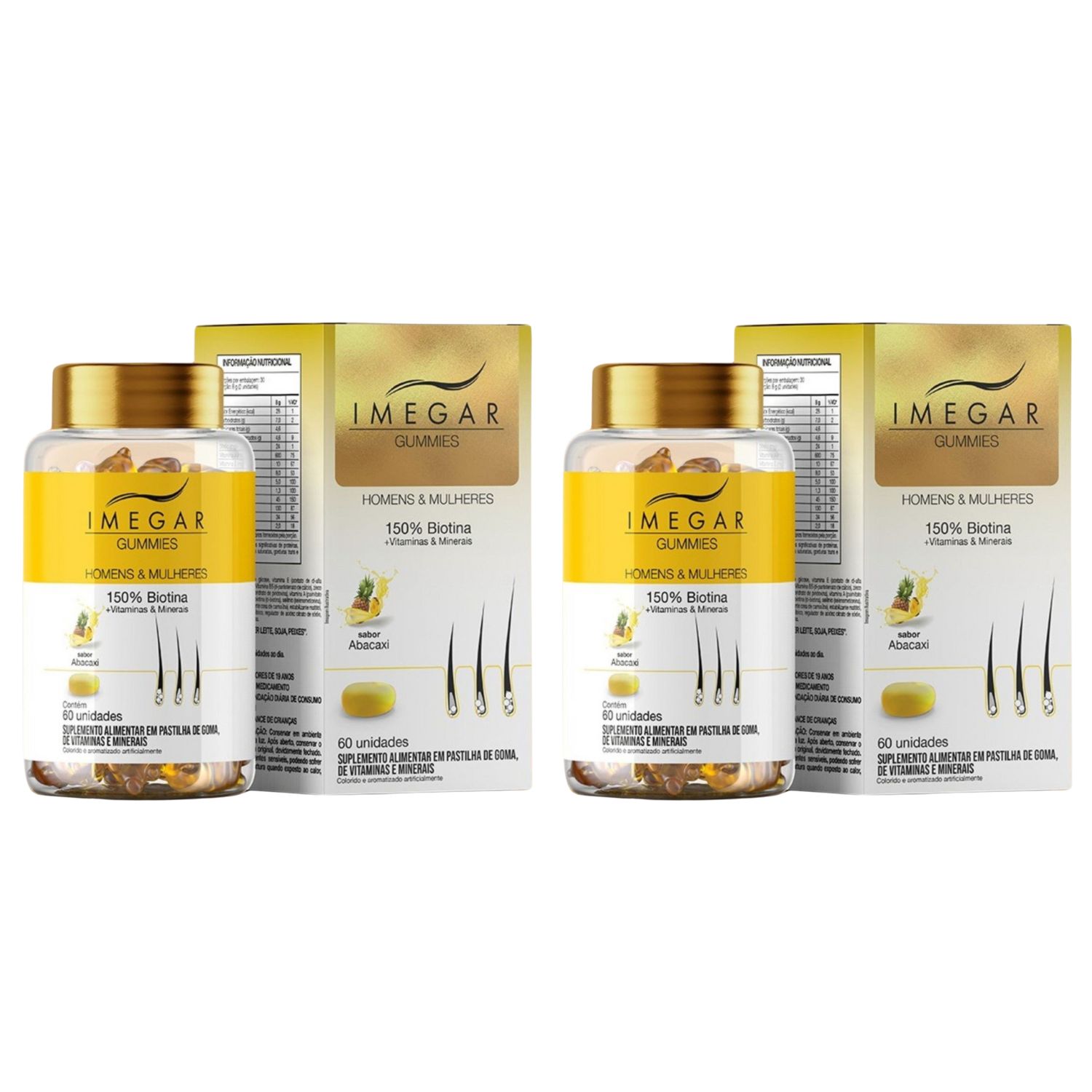 Kit C2 Imegar Gummies C60 Sabor Abacaxi – Prowin Pharma