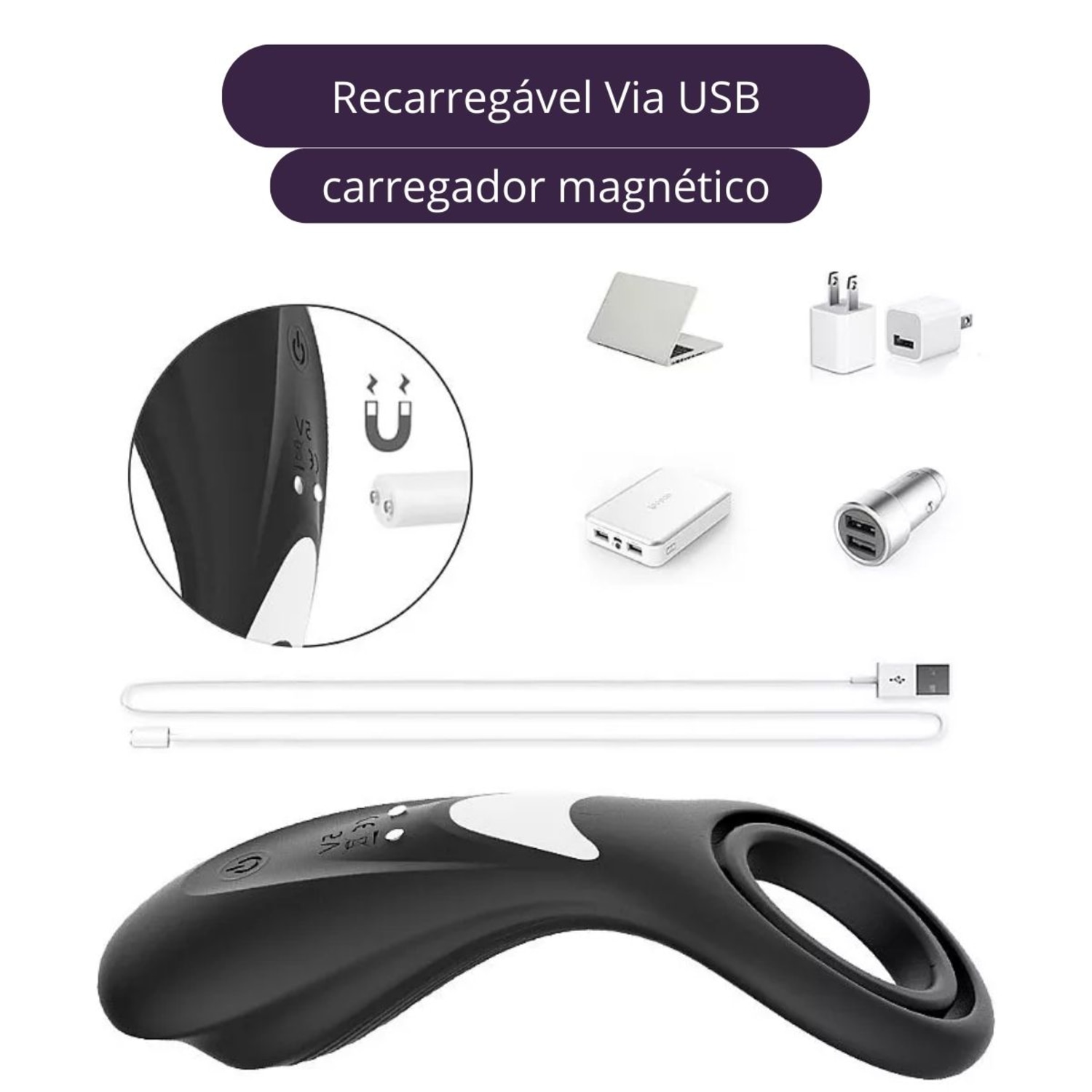 Dorado - Anel Peniano e Escroto Com Vibração - Estimula Clitóris 9 Vibrações