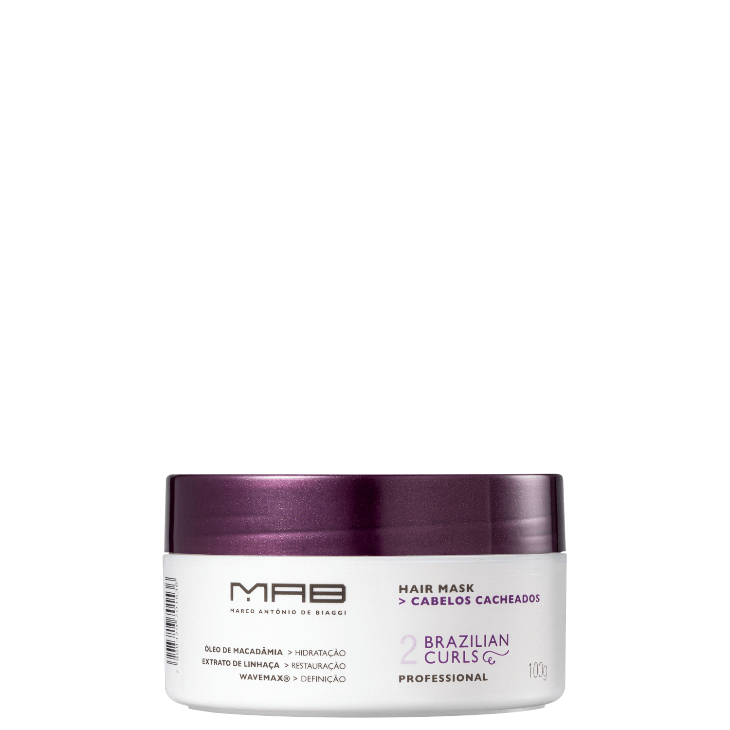 MAB Marco Antônio de Biaggi Brazilian Curls - Máscara Capilar 100g