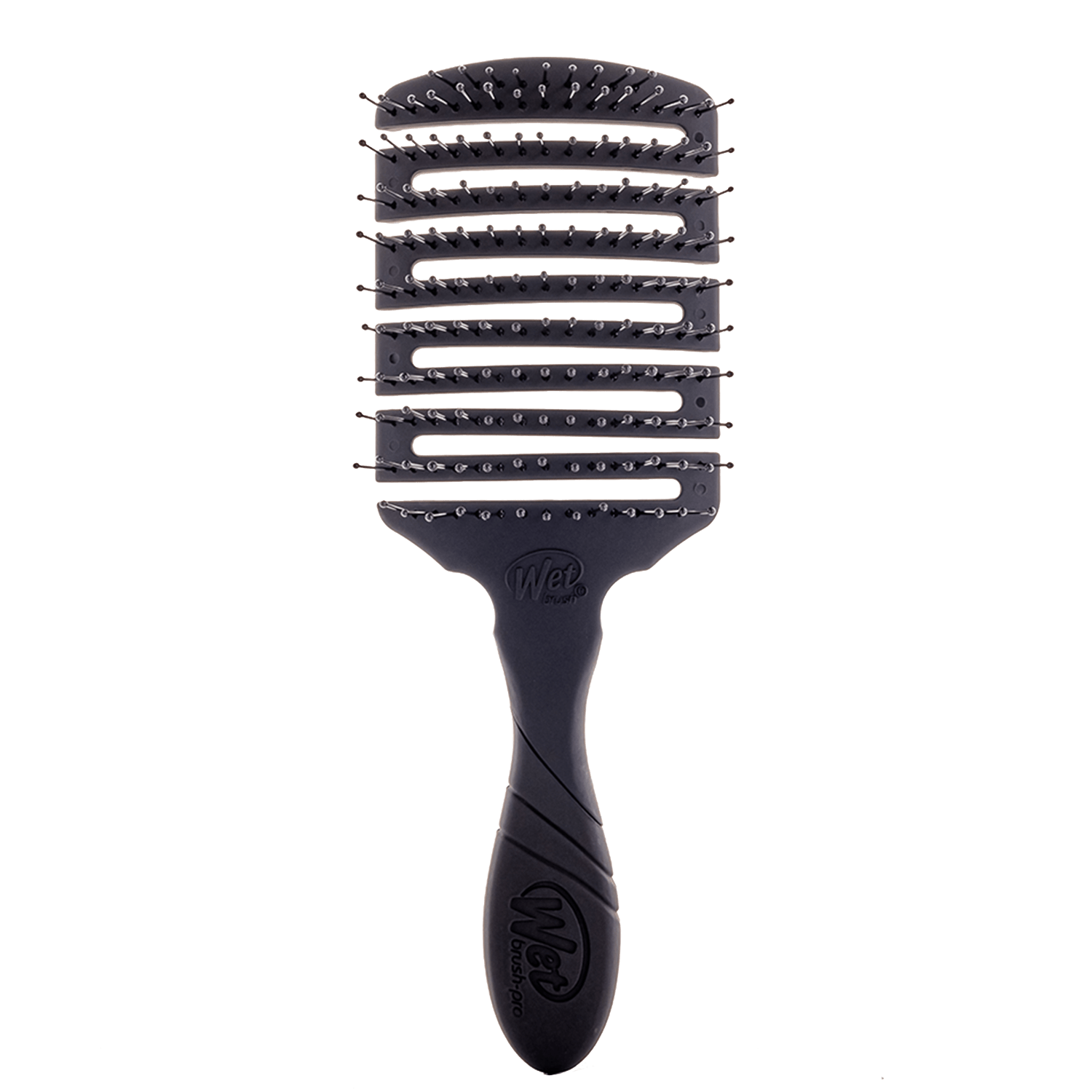 Wet Brush Pro Flex Dry Quadrada Preta Cabo Emborrachado - Escova de Cabelo
