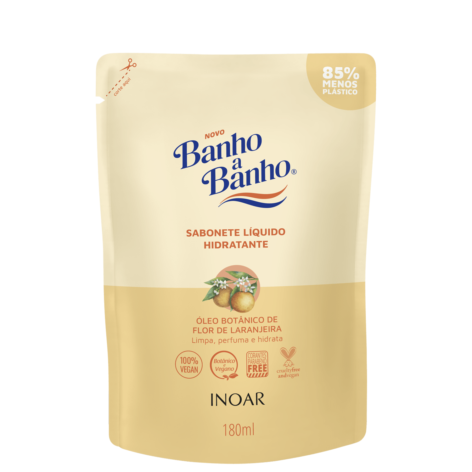 Inoar Banho a Banho Flor de Laranjeira - Sabonete Líquido 180ml