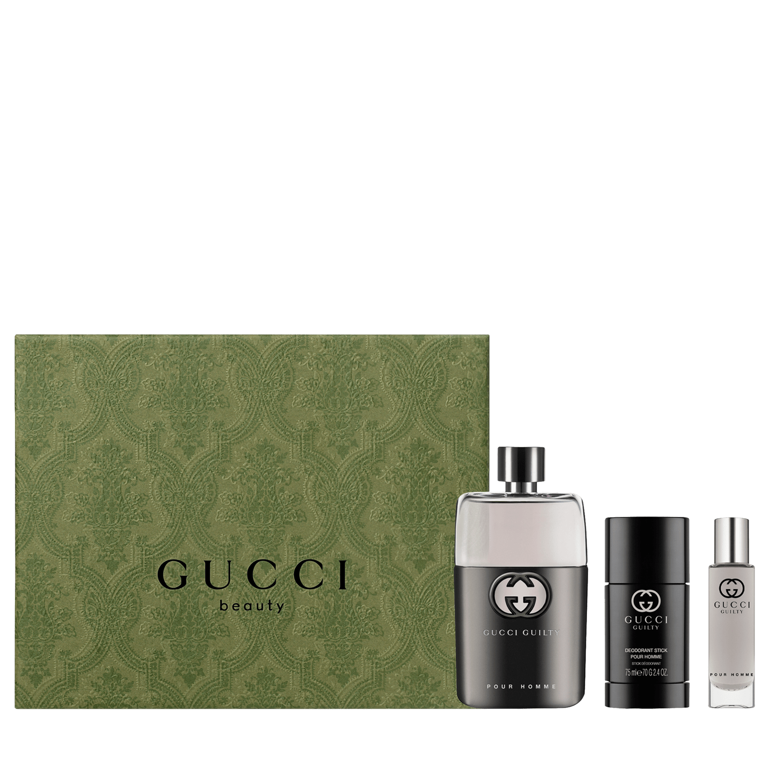 Conjunto Gucci Guilty Pour Homme Masculino - EDT 90ml + Desodorante 75ml + EDT 15ml