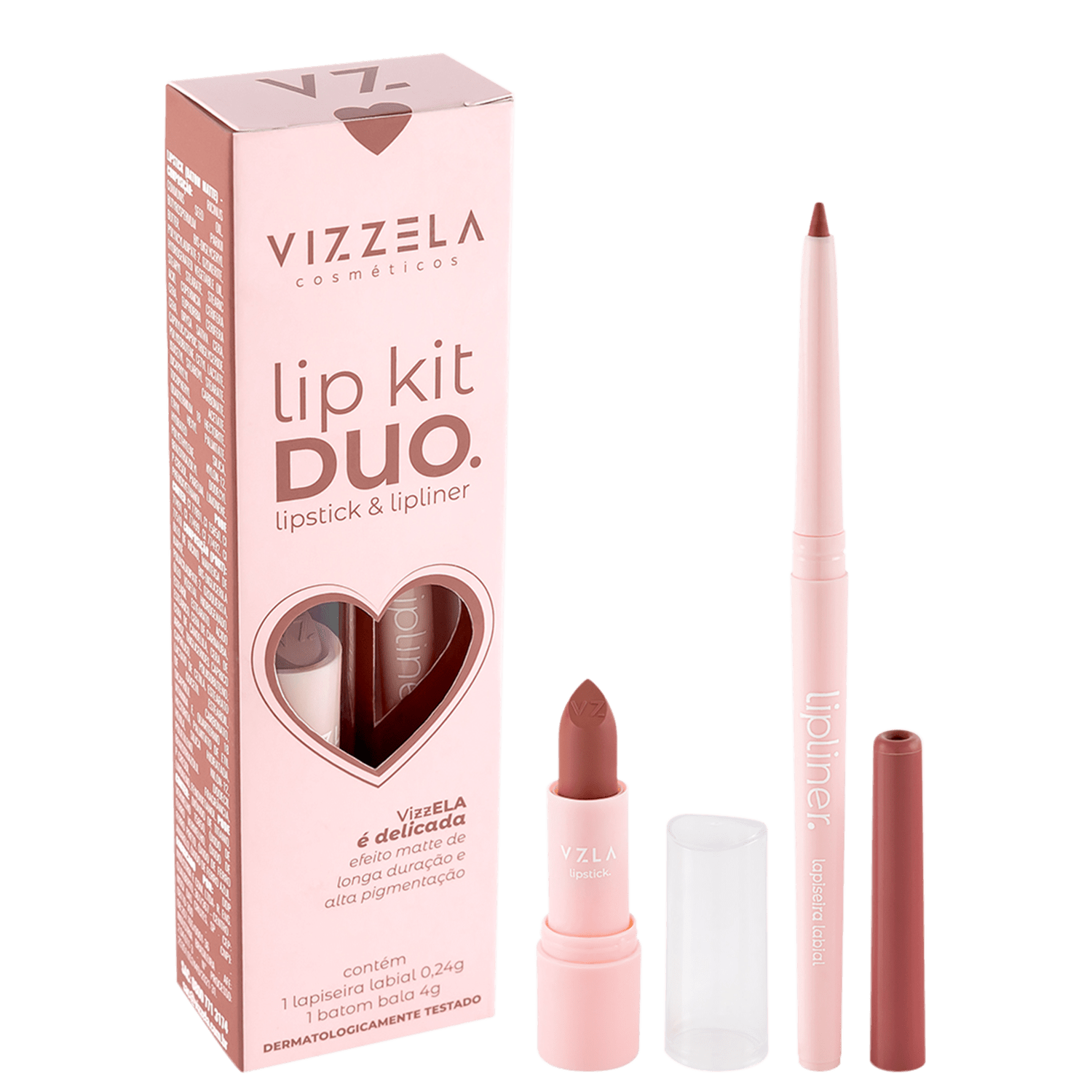 Kit Vizzela Cosméticos Lip Kit Duo Delicada (2 Produtos)