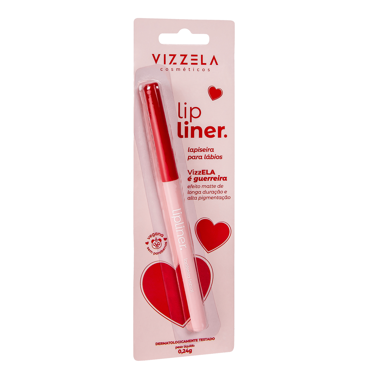 Vizzela Cosméticos Lip Liner Cor 04 Guerreira - Lapiseira Labial 0,24g