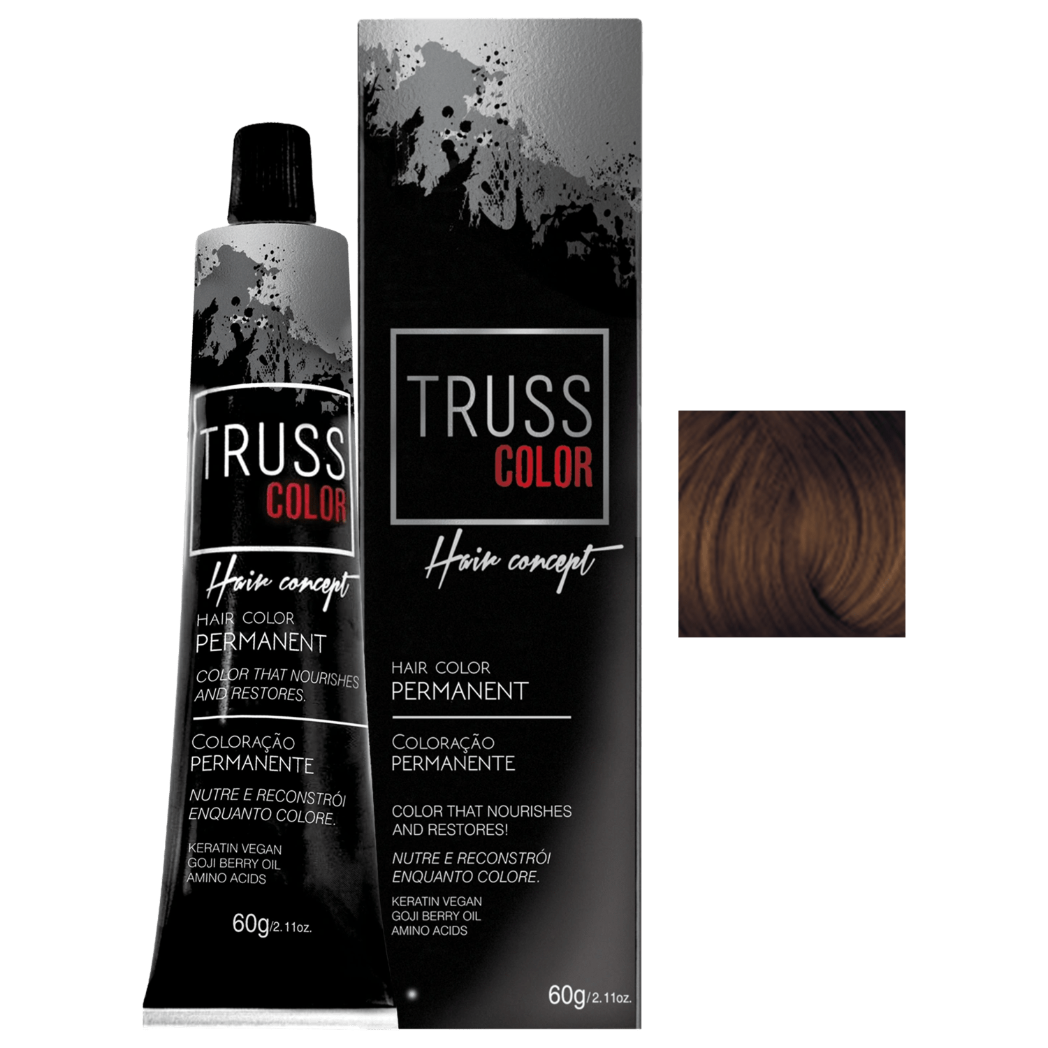 TRUSS Color 6.77 Louro Escuro Marrom Intenso - Coloração Permanente 60g