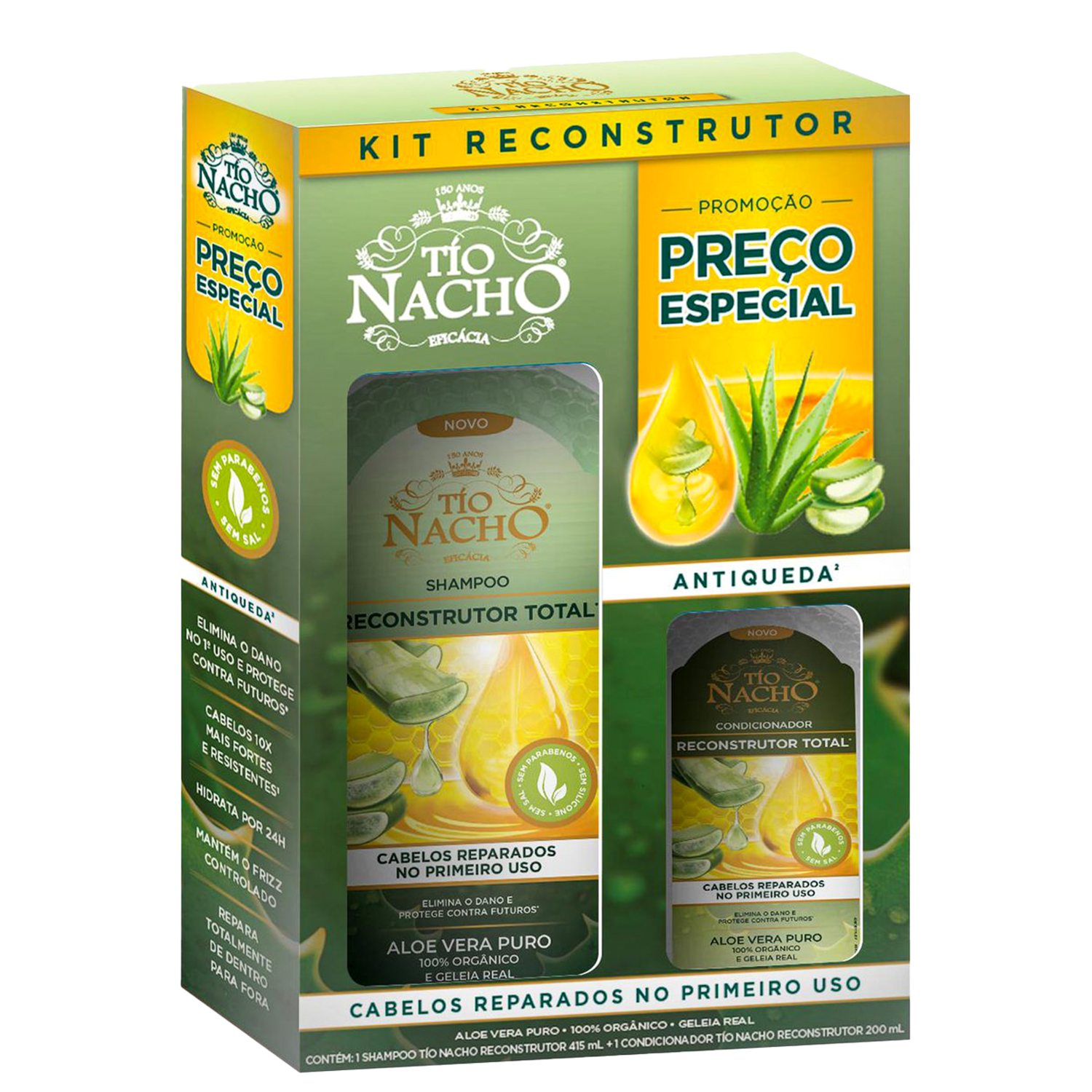 Kit Tio Nacho Reconstrutor Total - Shampoo 415ml + Condicionador 200ml