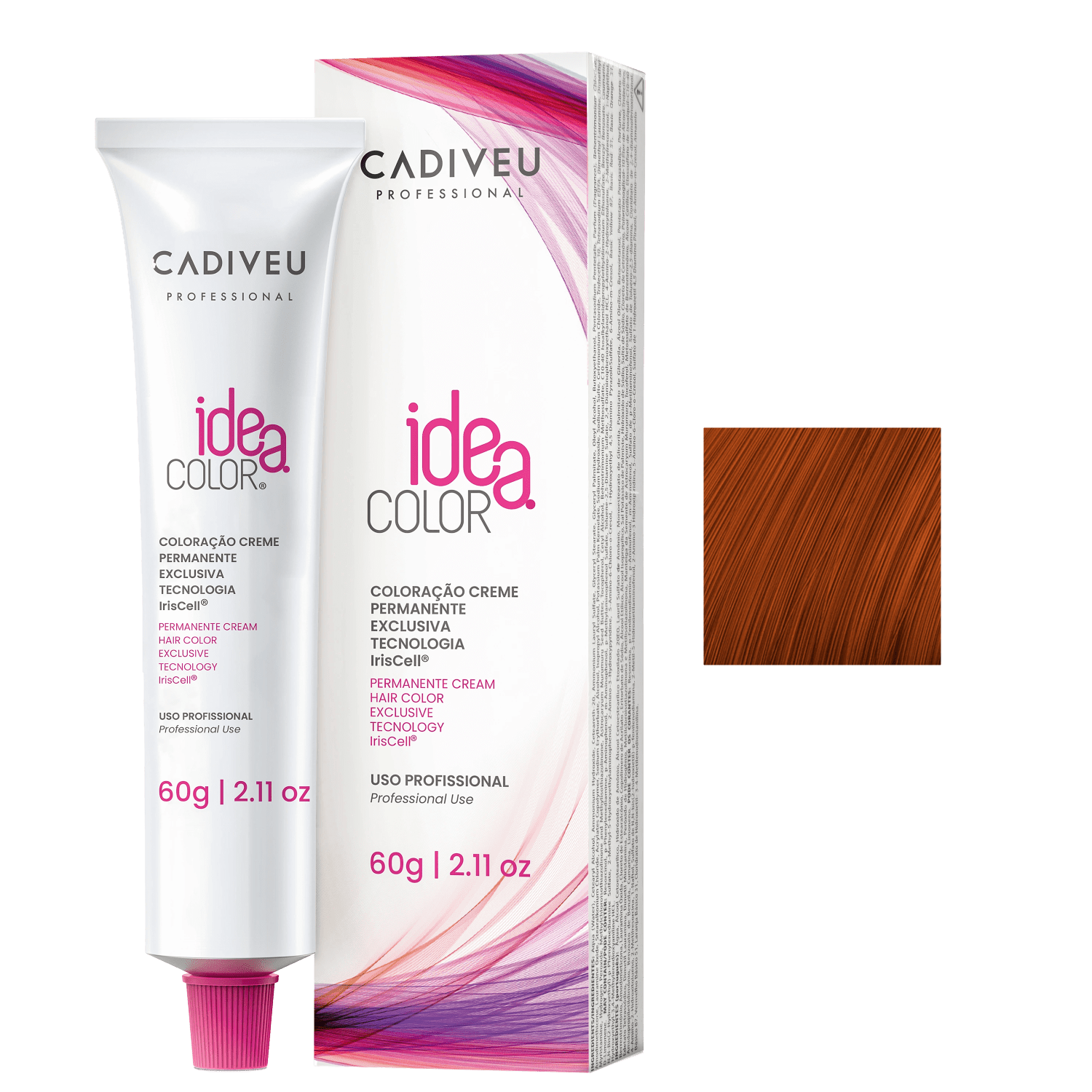 Cadiveu Professional Idea Color 7.44 Louro Médio Cobre Intenso - Coloração Permanente 60g