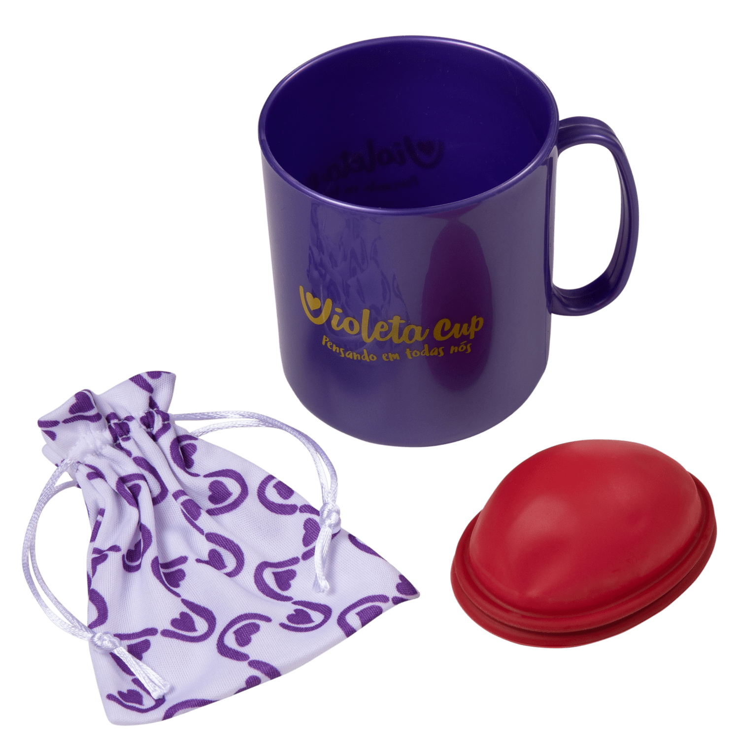 Kit Violeta Cup Disco Menstrual Duo Vermelho (2 Produtos)