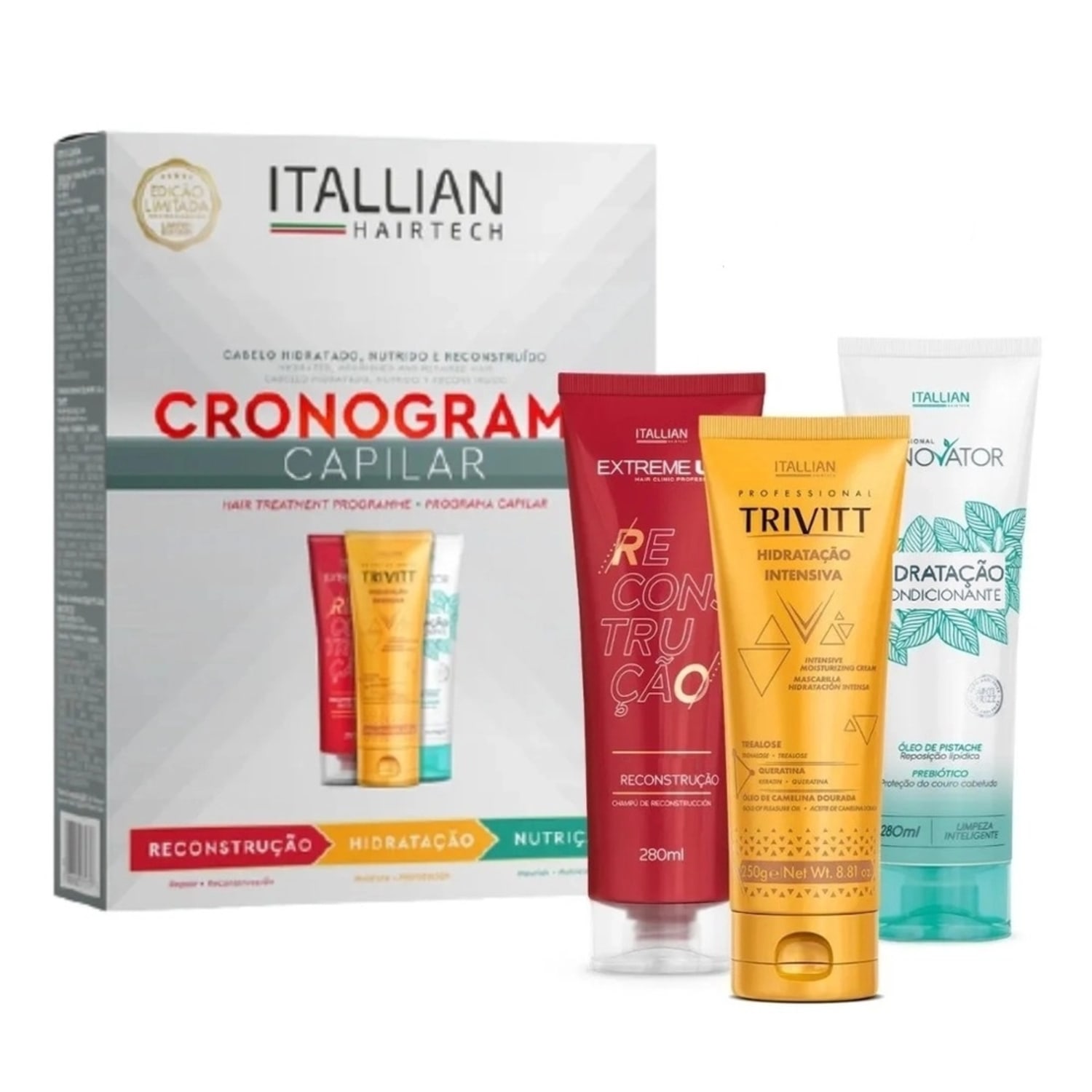 Kit Itallian Hairtech Cronograma Capilar (3 Produtos)