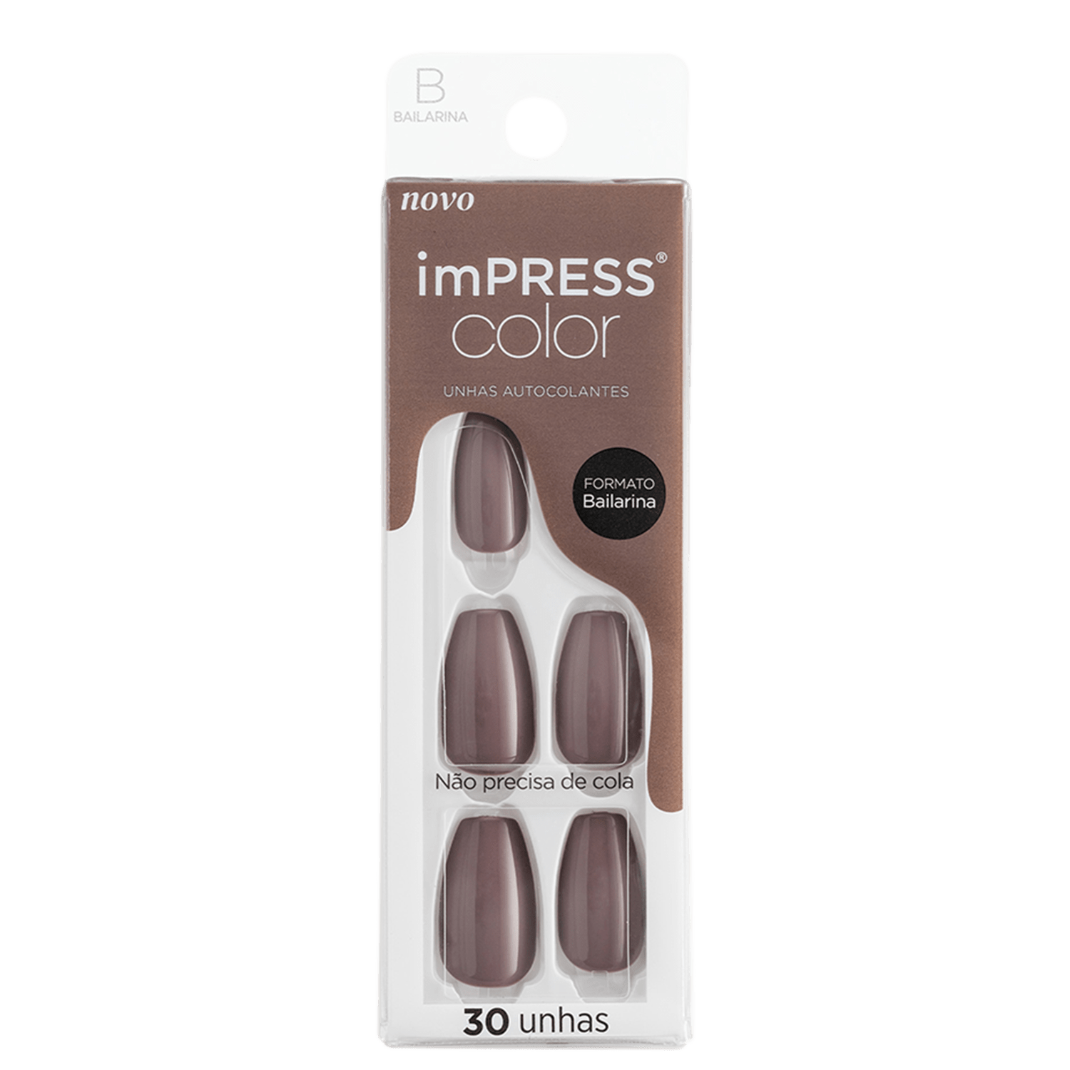 Kiss New York imPRESS Color Bailarina Dusk Till Dawn - Unhas Postiças Autocolantes (30 Unidades)