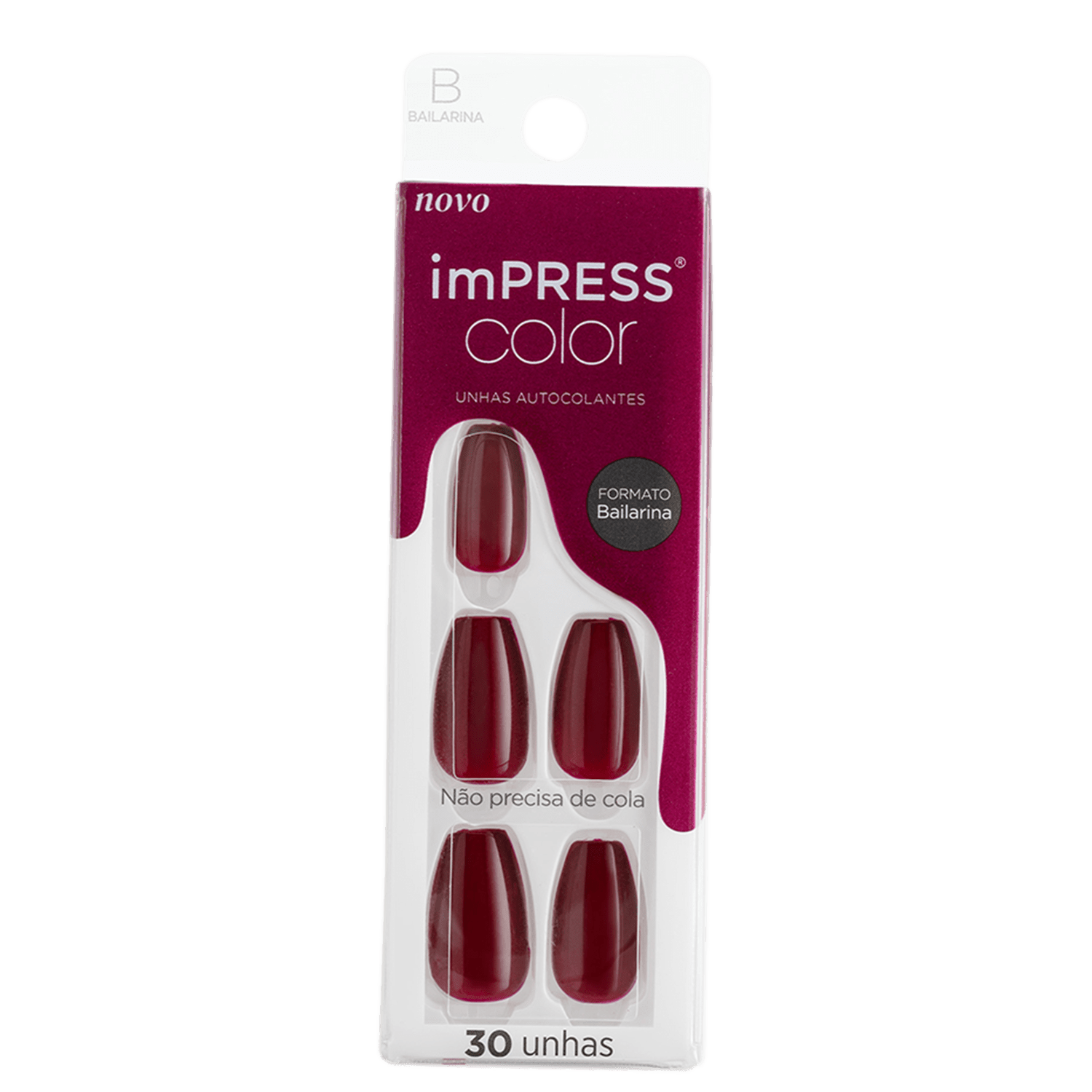 Kiss New York imPRESS Color Bailarina Winery in NYC - Unhas Postiças Autocolantes (30 Unidades)