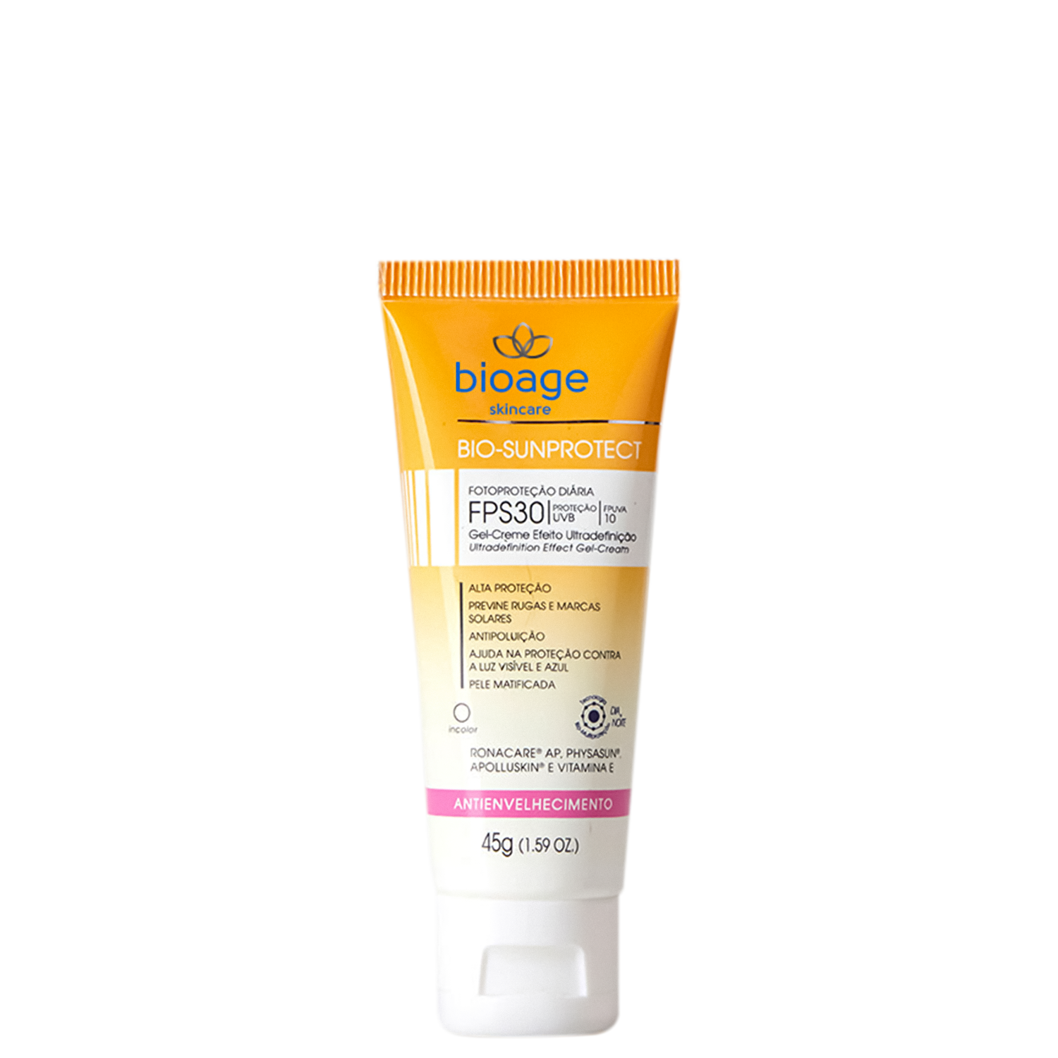Bioage Bio-SunProtect Antienvelhecimento FPS 30 Incolor - Protetor Solar 45g