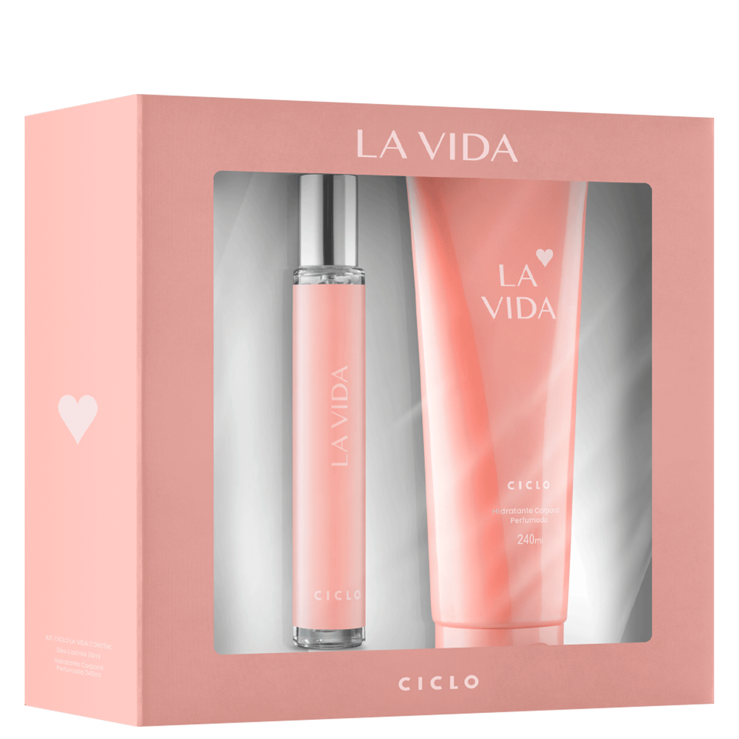 Conjunto La Vida Ciclo Cosméticos Feminino - Deo Colônia 30ml + Loção Hidratante Corporal 240ml