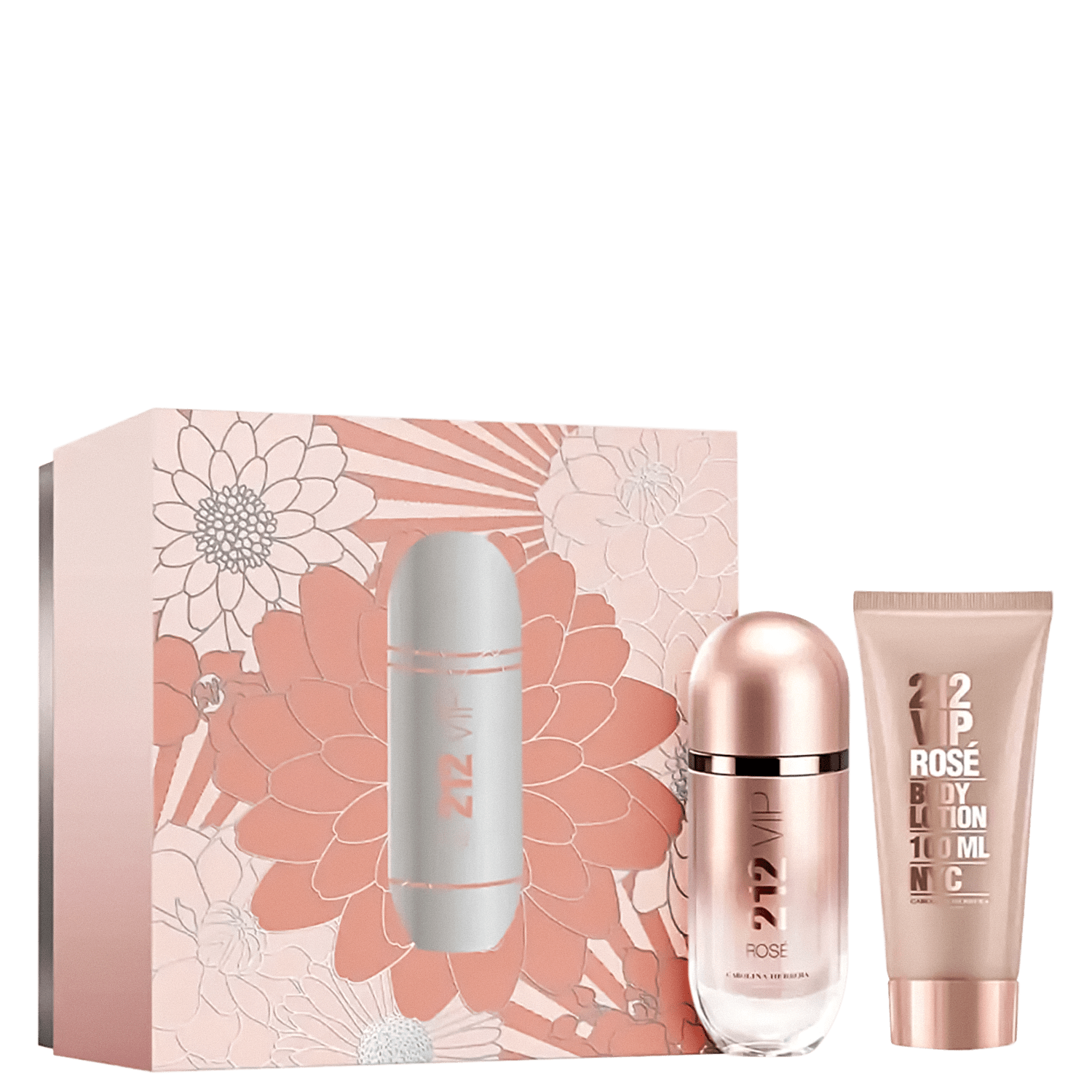 Kit Carolina Herrera 212 Vip Rosé Eau de Parfum 80ml + Body Lotion 100ml