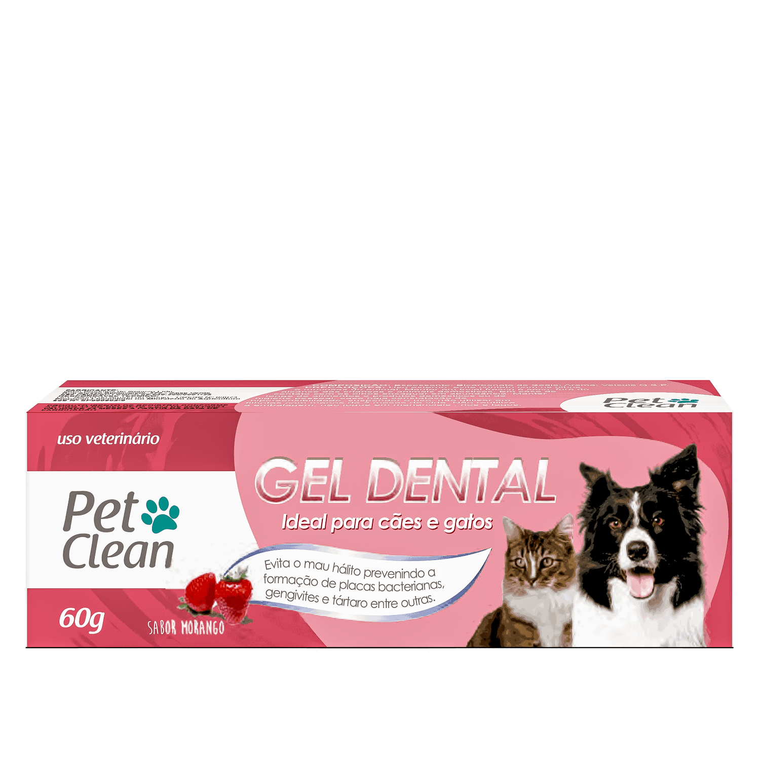 Pet Clean Morango - Gel Dental para Cães 60g