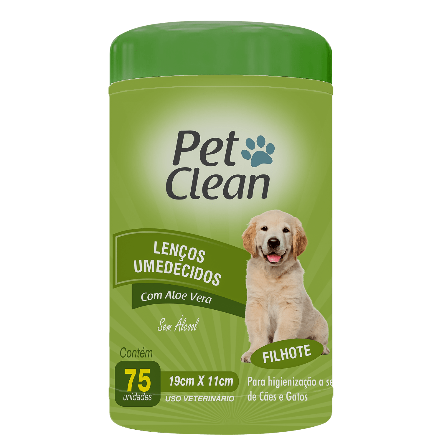 Pet Clean Filhotes - Lenços Umedecidos (75 Unidades)