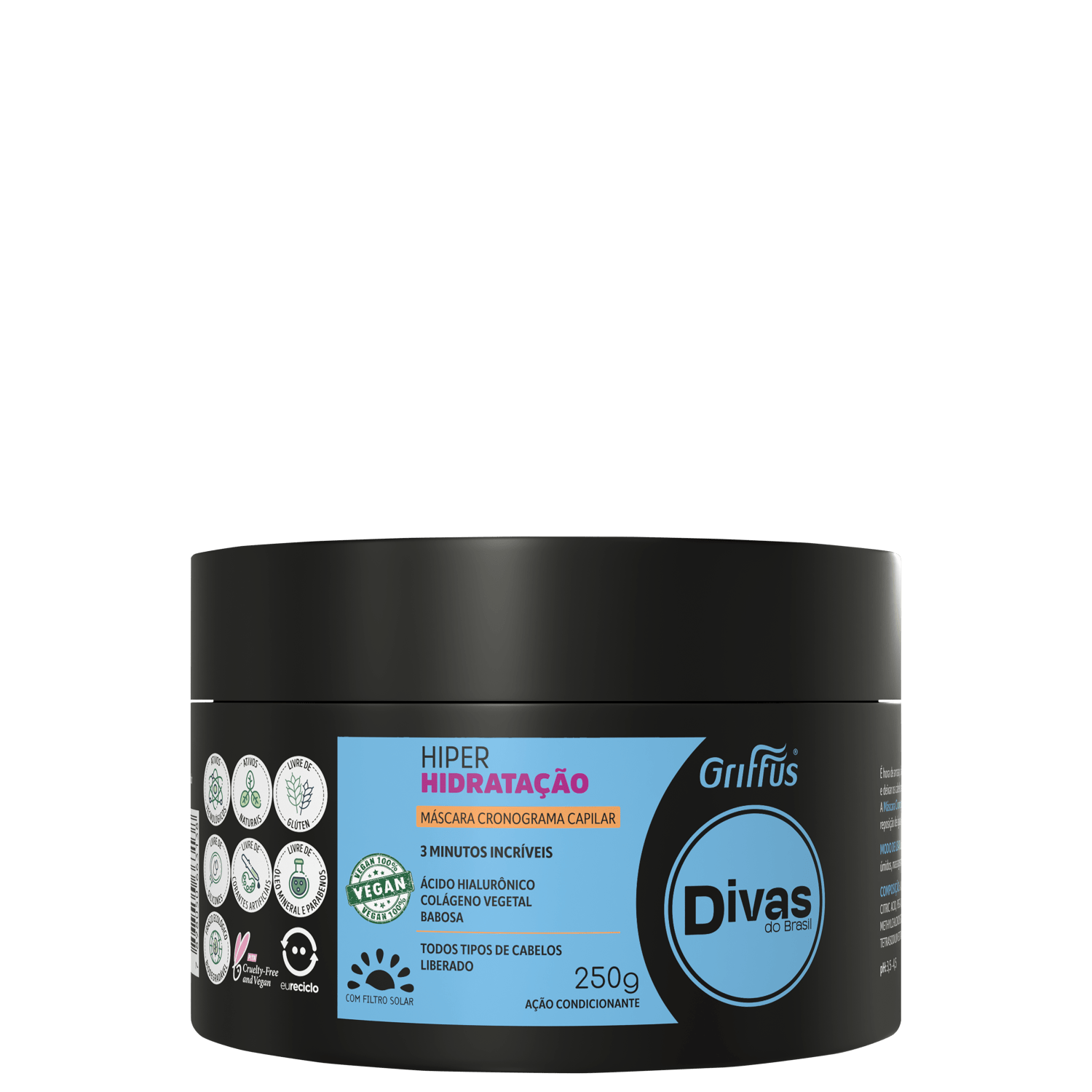 Griffus Divas do Brasil Hiper Hidratação - Máscara Capilar 250g