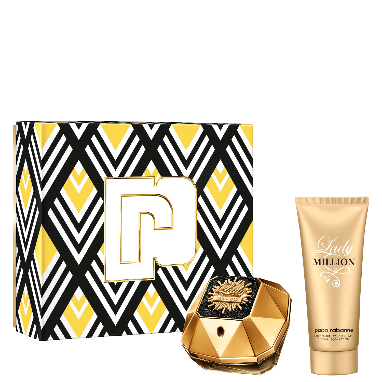 Conjunto Lady Million Fabulous Rabanne Feminino - Eau de Parfum 80ml + Creme Corporal 100ml