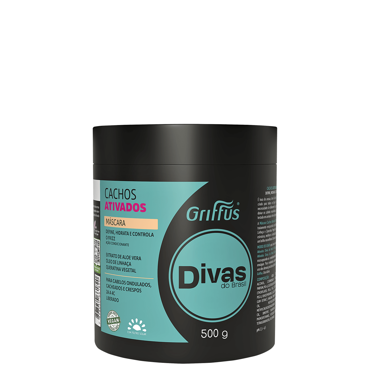 Griffus Divas do Brasil Cachos Ativados - Máscara Capilar 500g