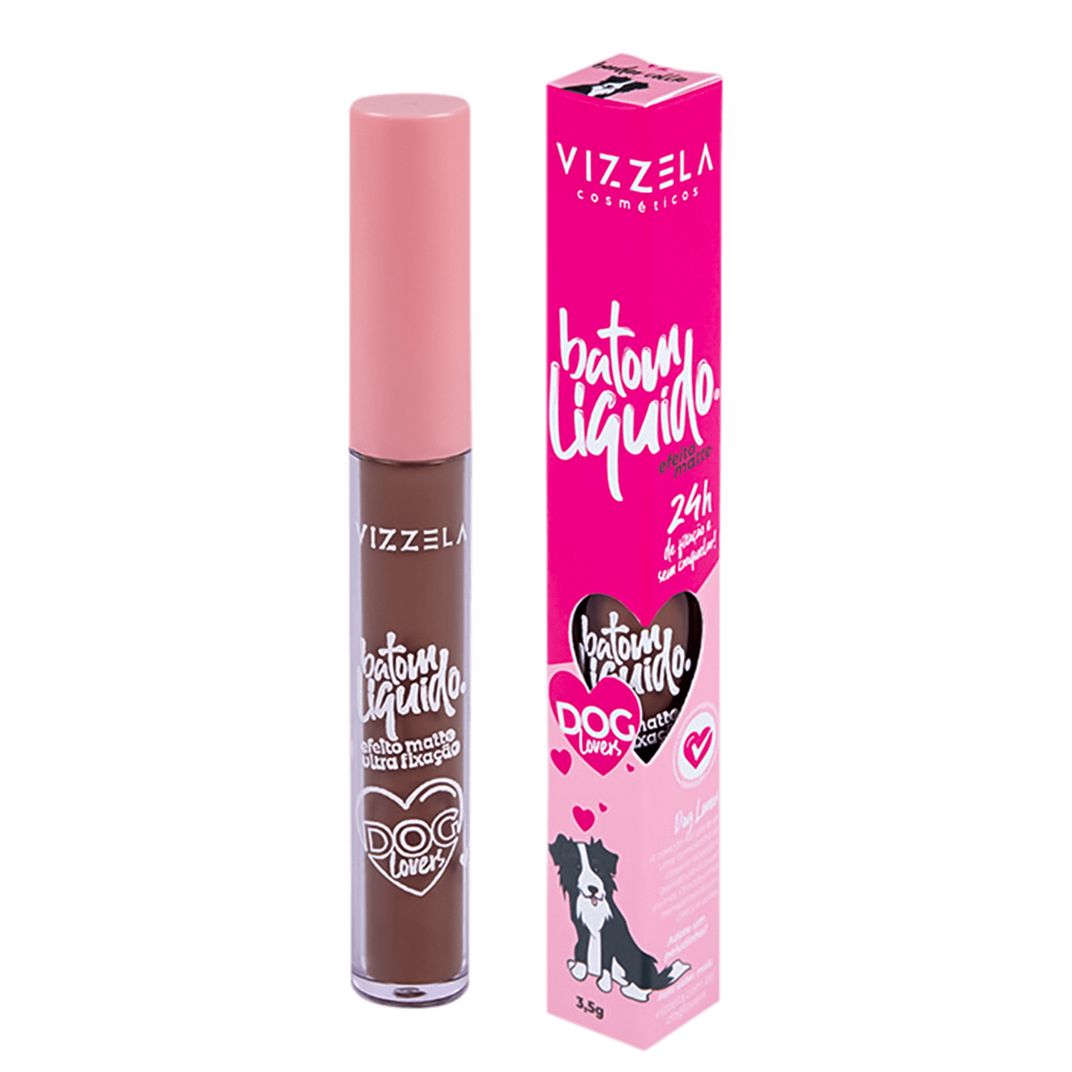 Vizzela Cosméticos Dog Lovers Cor 19 Border Collie - Batom Líquido 3,5G