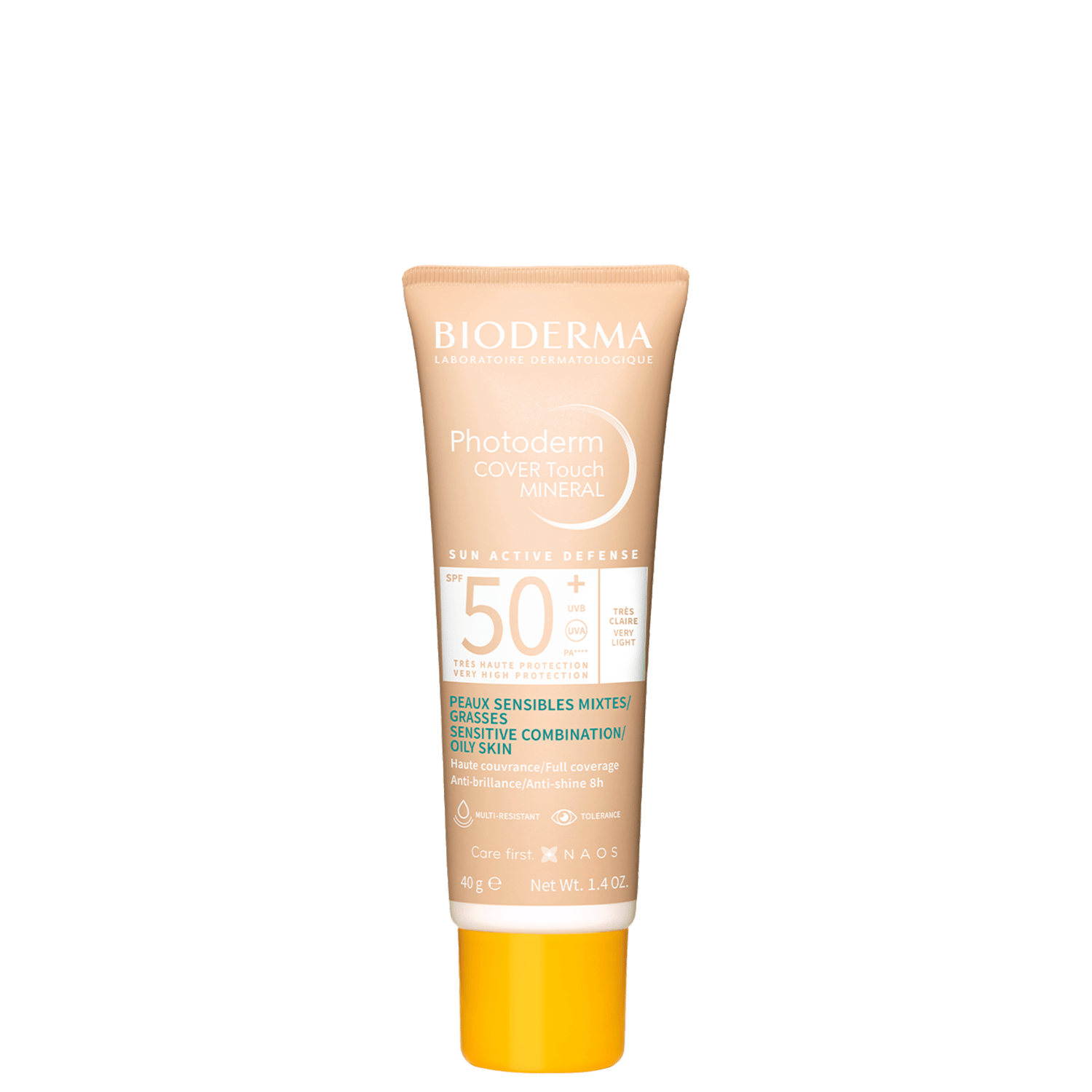 Bioderma Photoderm Cover Touch Mineral FPS50+ Muito Claro - Protetor Solar Facial com Cor 40g