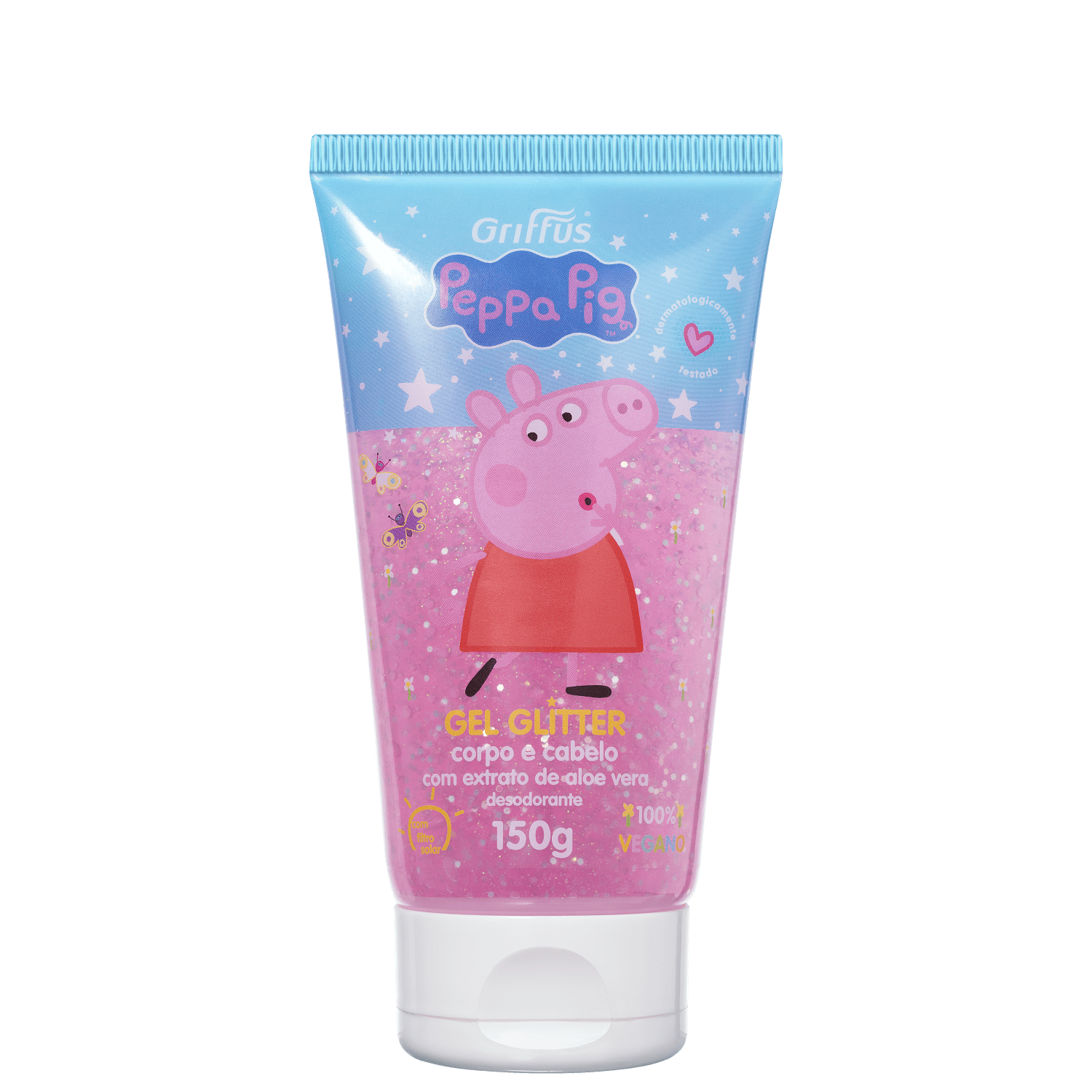 Griffus Peppa Pig - Gel Glitter para Cabelo e Corpo 150g