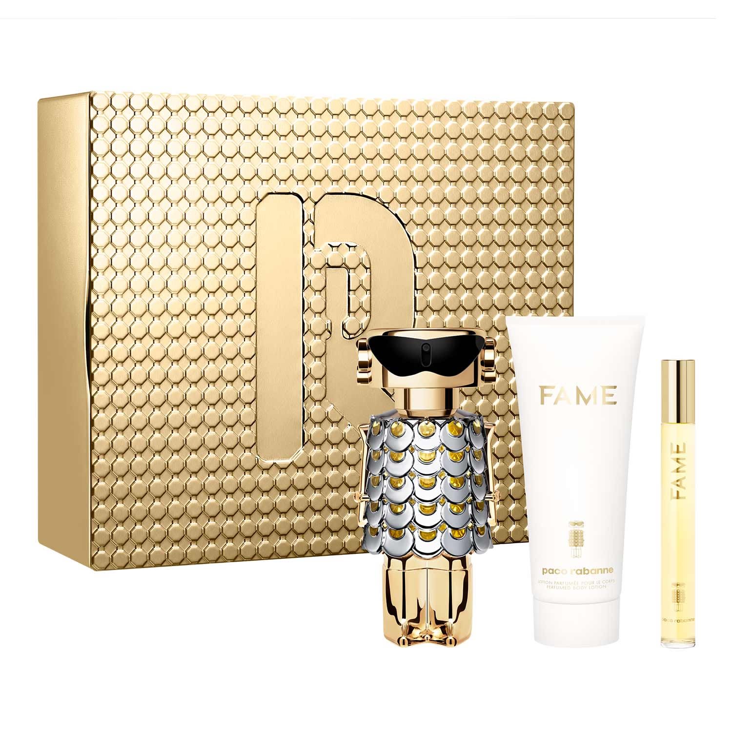 Conjunto Fame Paco Rabanne Feminino - Eau de Parfum 80ml + Eau de Parfum 10ml + Loção Hidratante Corporal 100ml