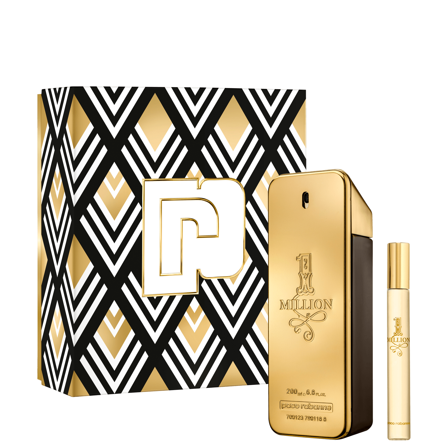 Conjunto 1 Million Rabanne Masculino - Perfume Eau de Toilette 200ml + Travel Size 10ml