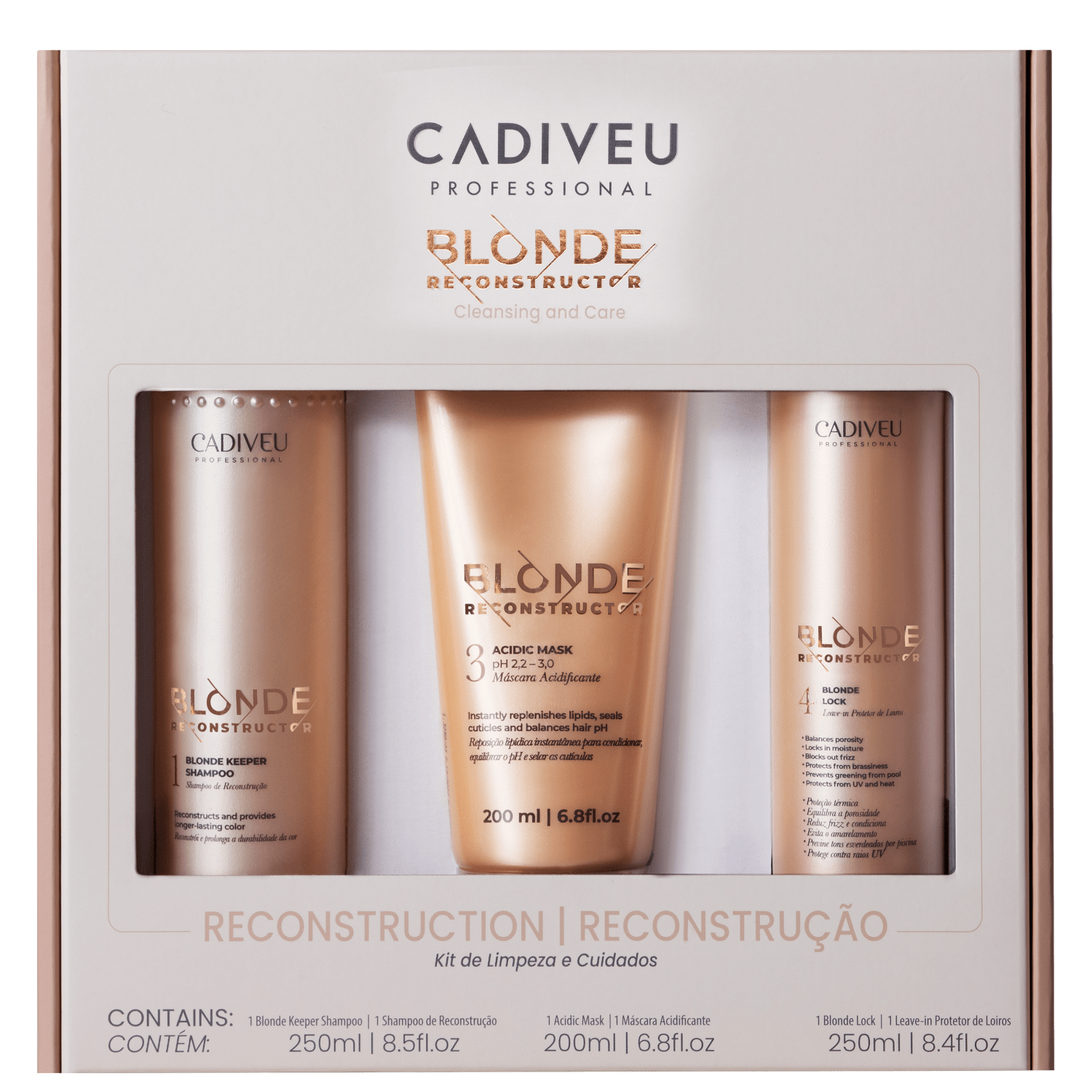 Kit Cadiveu Professional Blonde Reconstructor Home Care (3 Produtos)