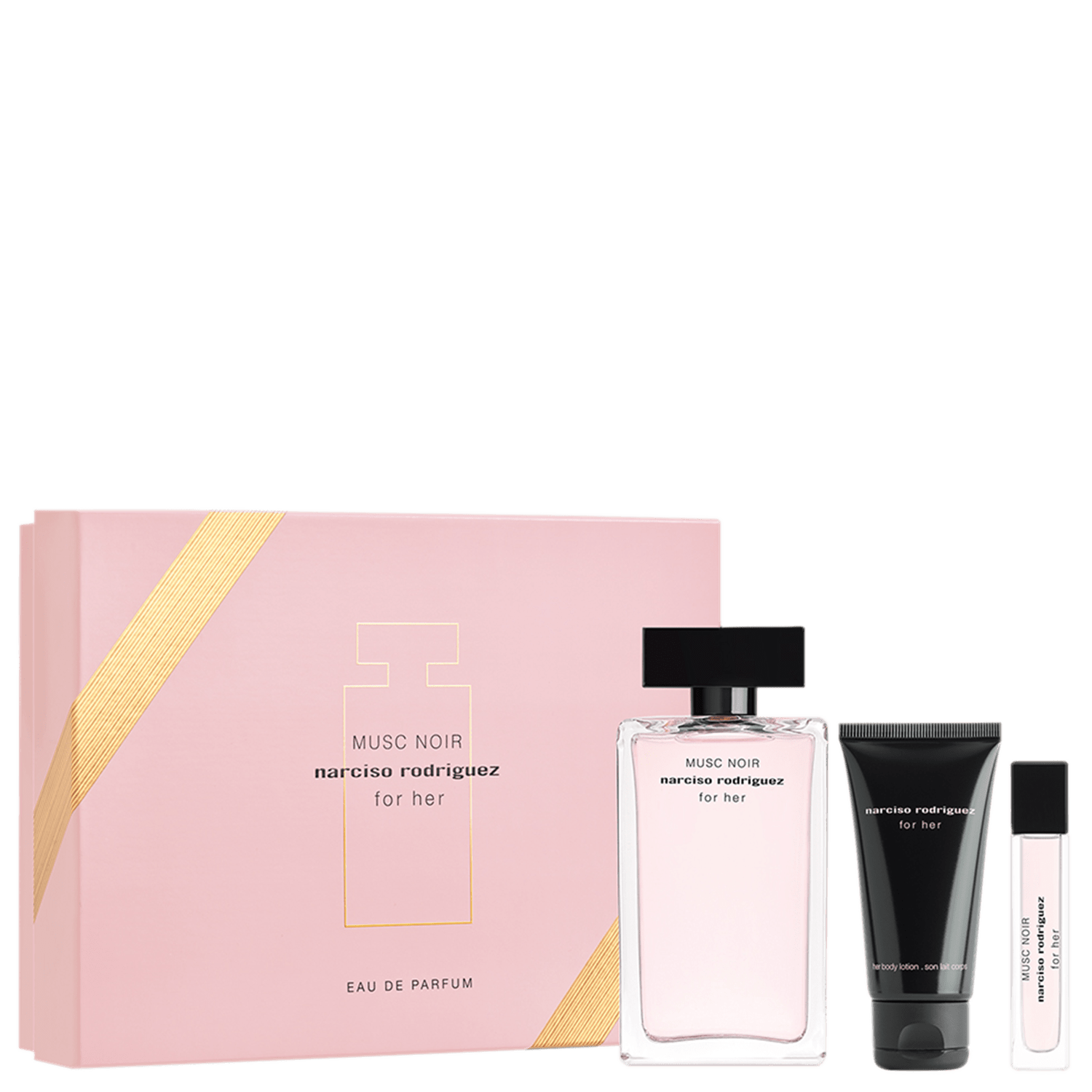 Conjunto Music Noir For Her Narciso Rodriguez Feminino - Eau de Parfum 100ml + Body Lotion 50ml + Travel Size 10ml