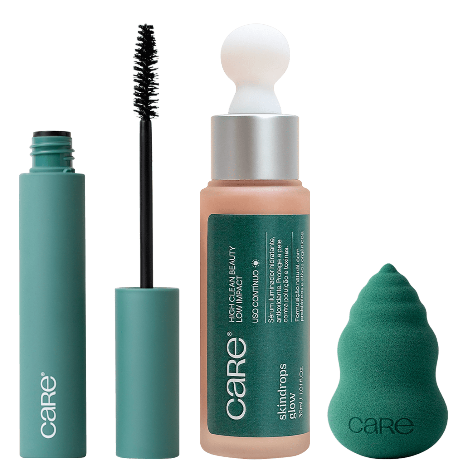 Kit CARE Natural Beauty Skindrops Glow Extra Volume Sponge (3 Produtos)