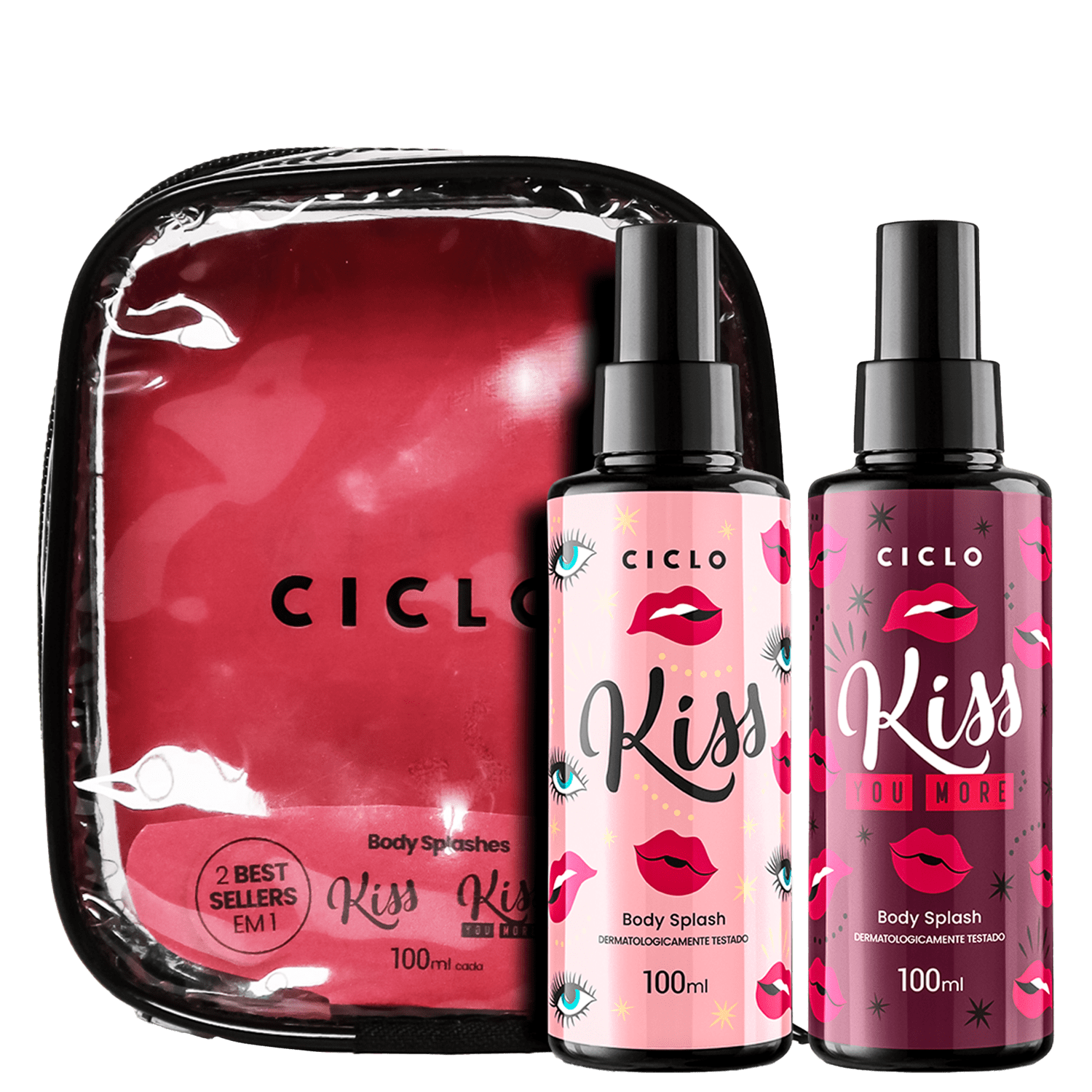 Kit Ciclo Cosméticos Kiss You + Kiss You More (3 Produtos)