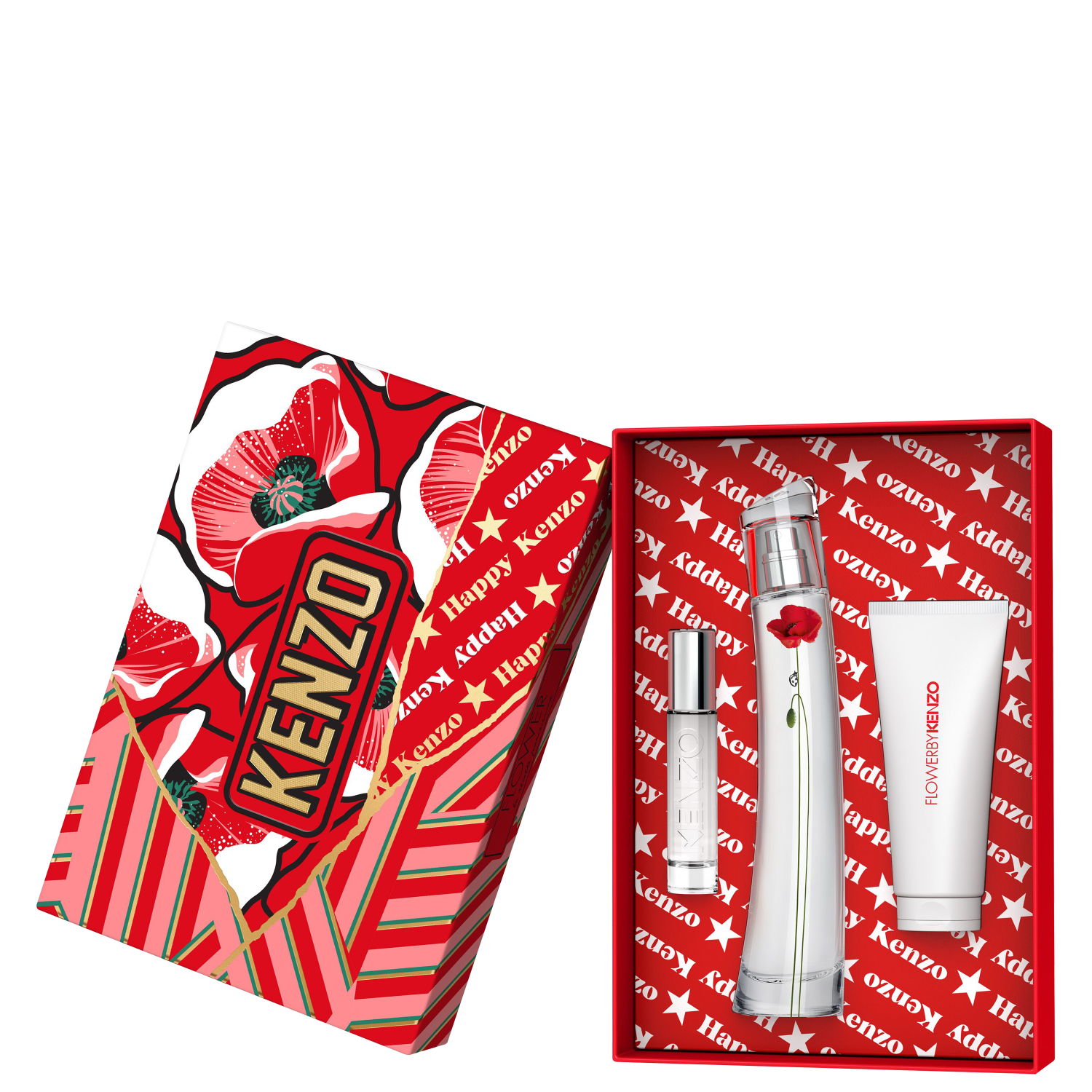 Conjunto Flower by Kenzo La Récolte Parisienne Kenzo Feminino - Perfume Eau de Parfum 75ml + Body Lotion 75ml + Travel Size 10ml