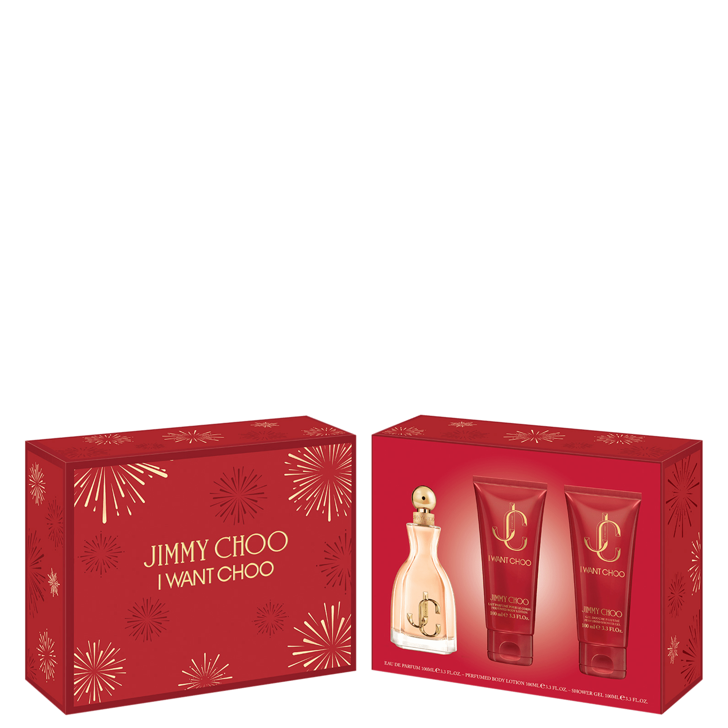 Conjunto Jimmy Choo I Want Choo Feminino - Eau de Parfum 100ml + Hidratante 100ml + Sabonete Líquido 100ml