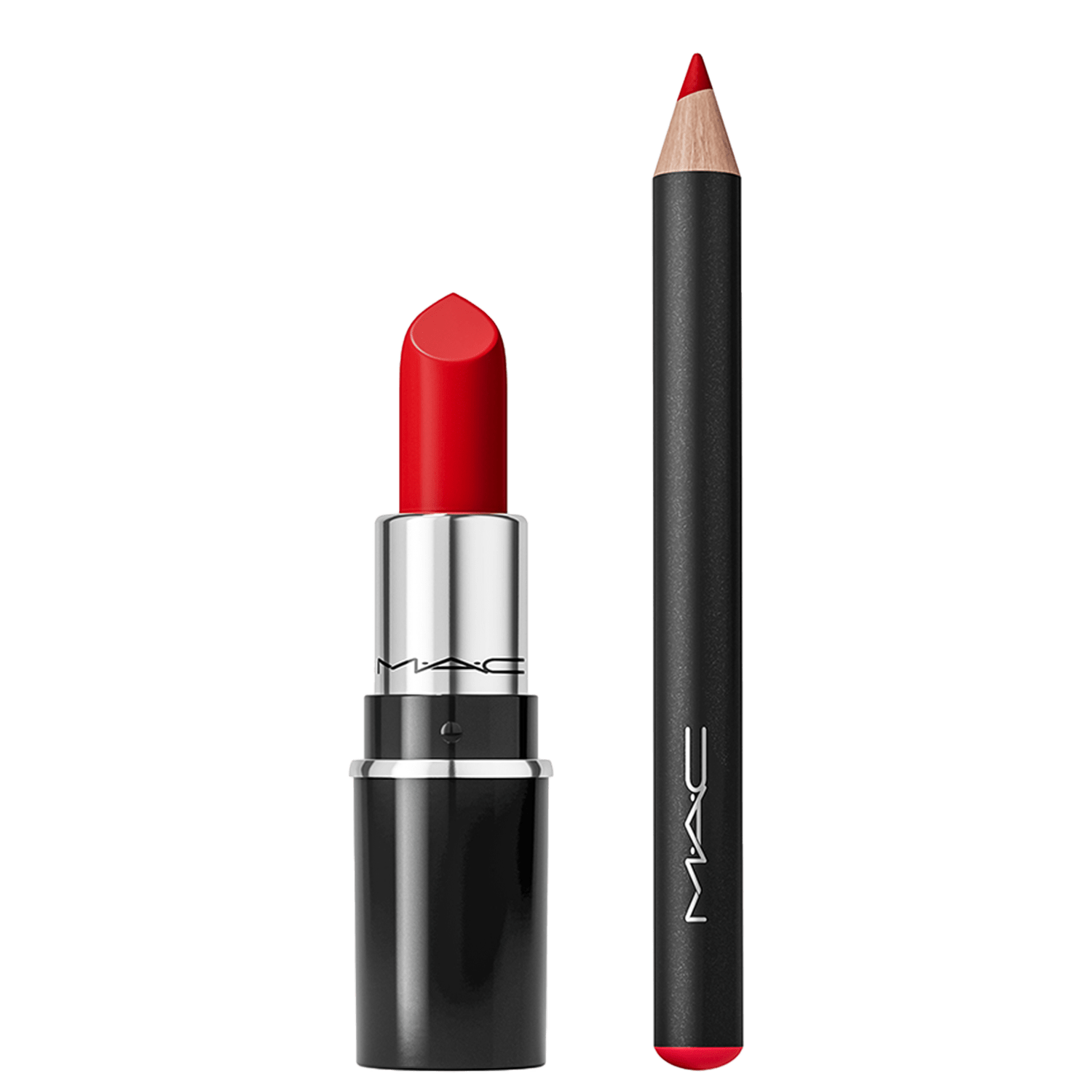 Kit M·A·C Mini Lustreglass Sheer-Shine Lipstick Cockney Ruby Woo (2 Produtos)