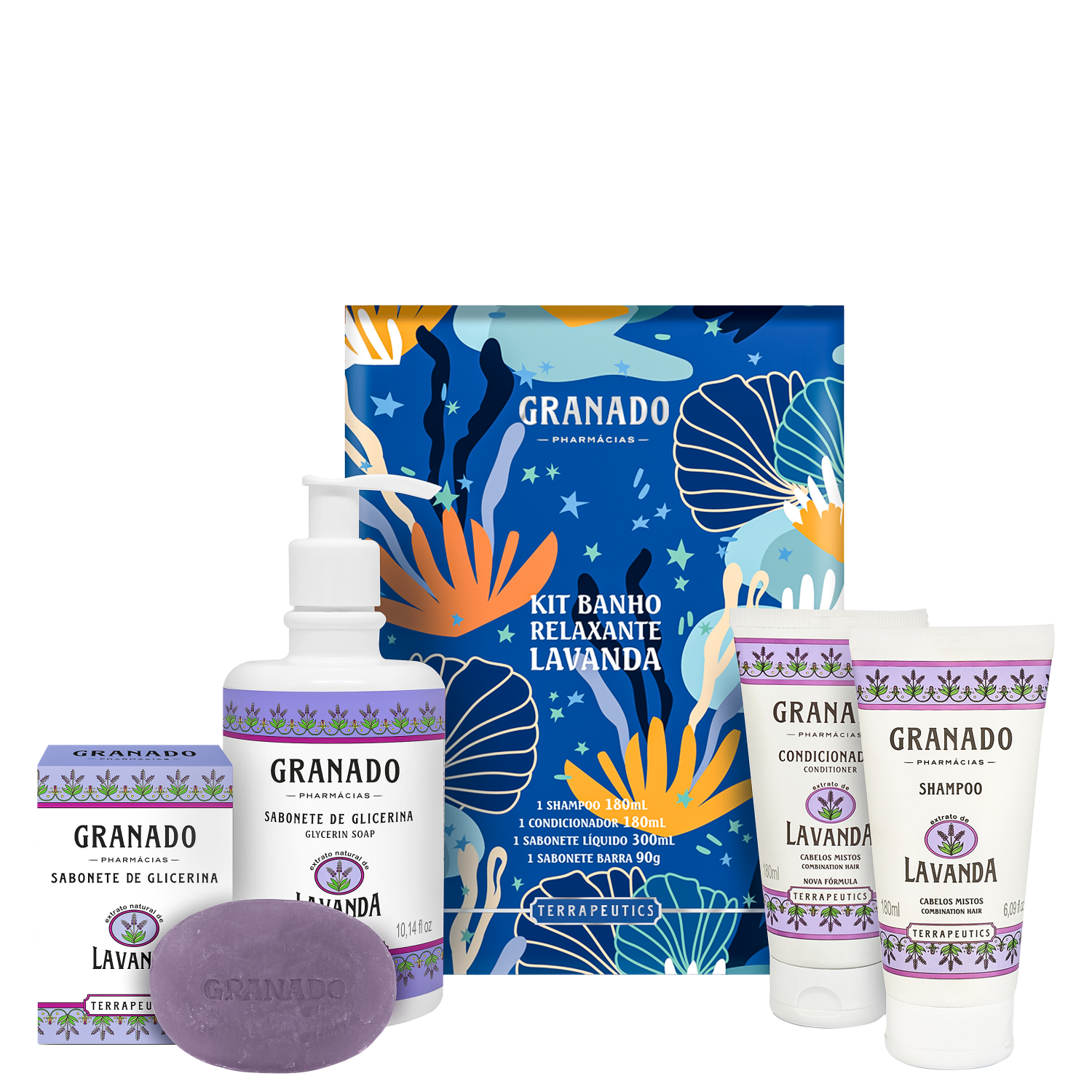 Kit Granado Terrapeutics Banho Relaxante Fundo do Mar Lavanda (4 Produtos)