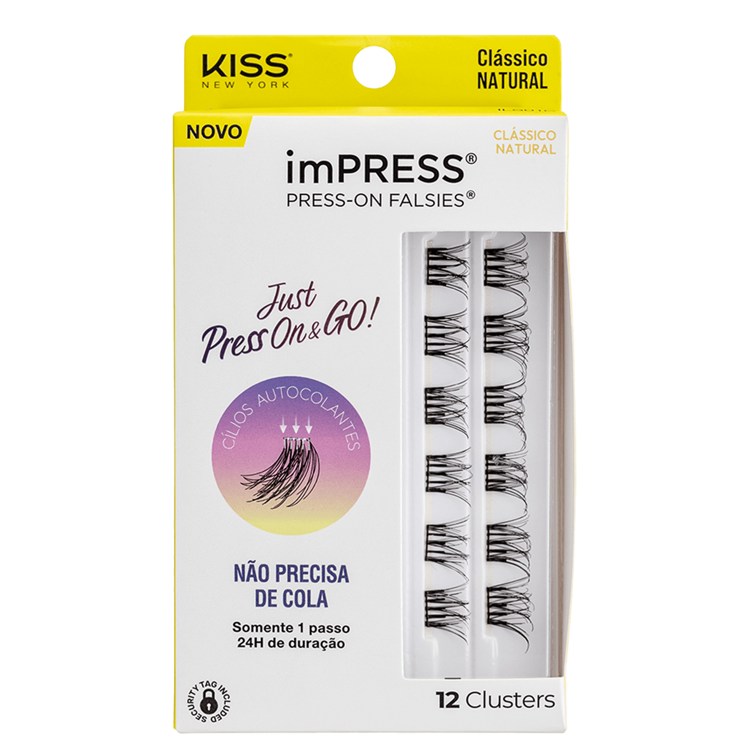 Kiss New York imPRESS Press-on Falsies Mini Natural 01 Refil - Cílios Postiços (12 Unidades)