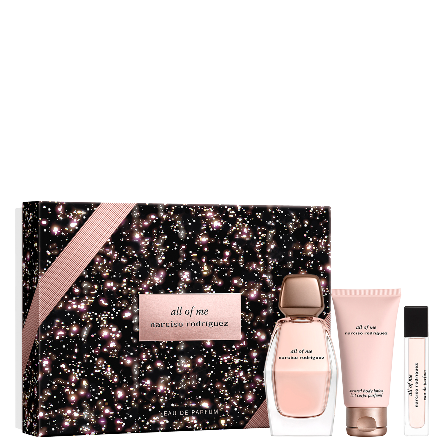 Conjunto All of Me Narciso Rodriguez Feminino - Perfume Eau de Parfum 90ml + Body Lotion 50ml + Travel Size 10ml