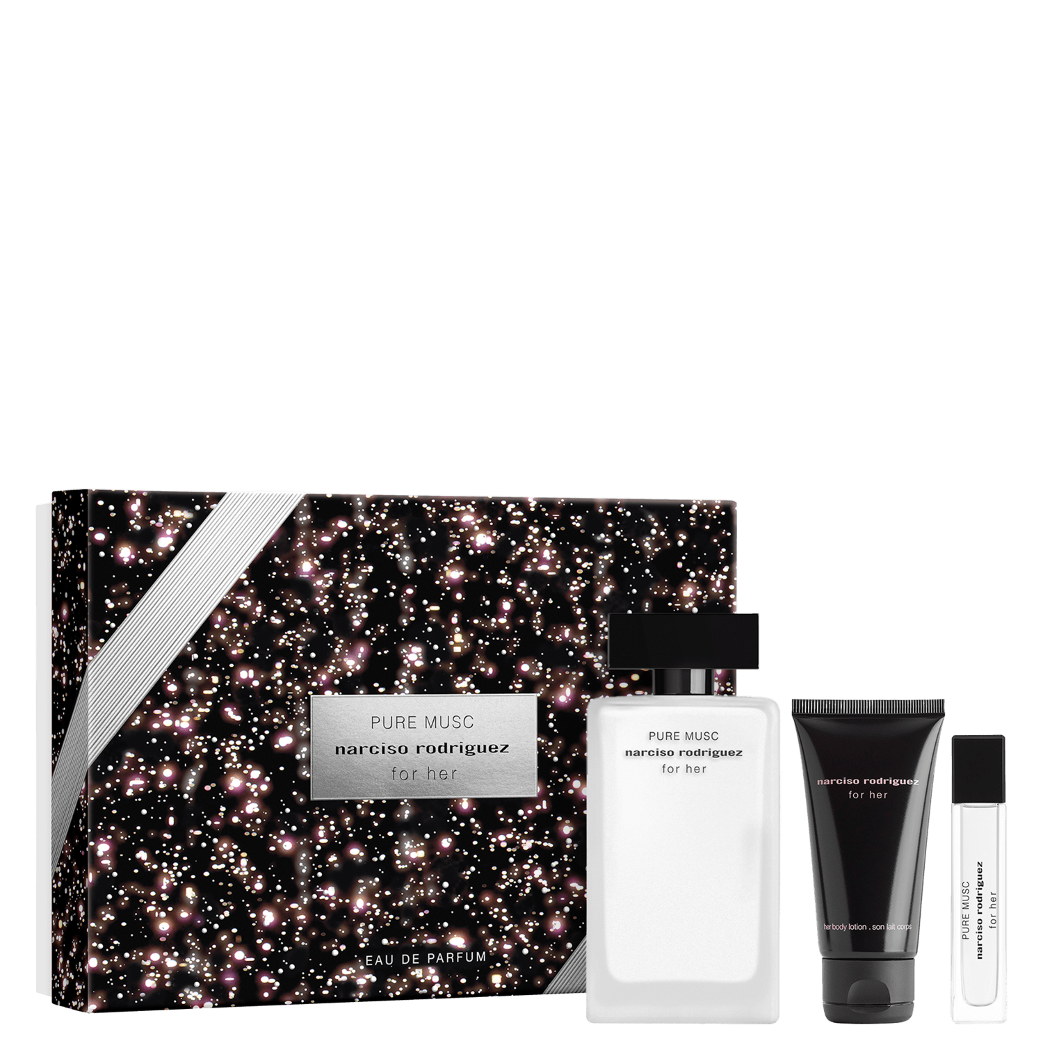 Conjunto For Her Pure Narciso Rodriguez Feminino - Perfume Eau de Parfum 100ml + Body Lotion 50ml + Travel Size 10ml