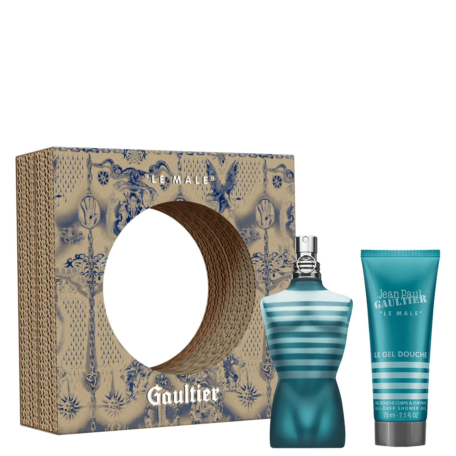 Conjunto Le Male Jean Paul Gaultier Masculino - Perfume Eau de Toilette 75ml + Gel de Banho 75ml
