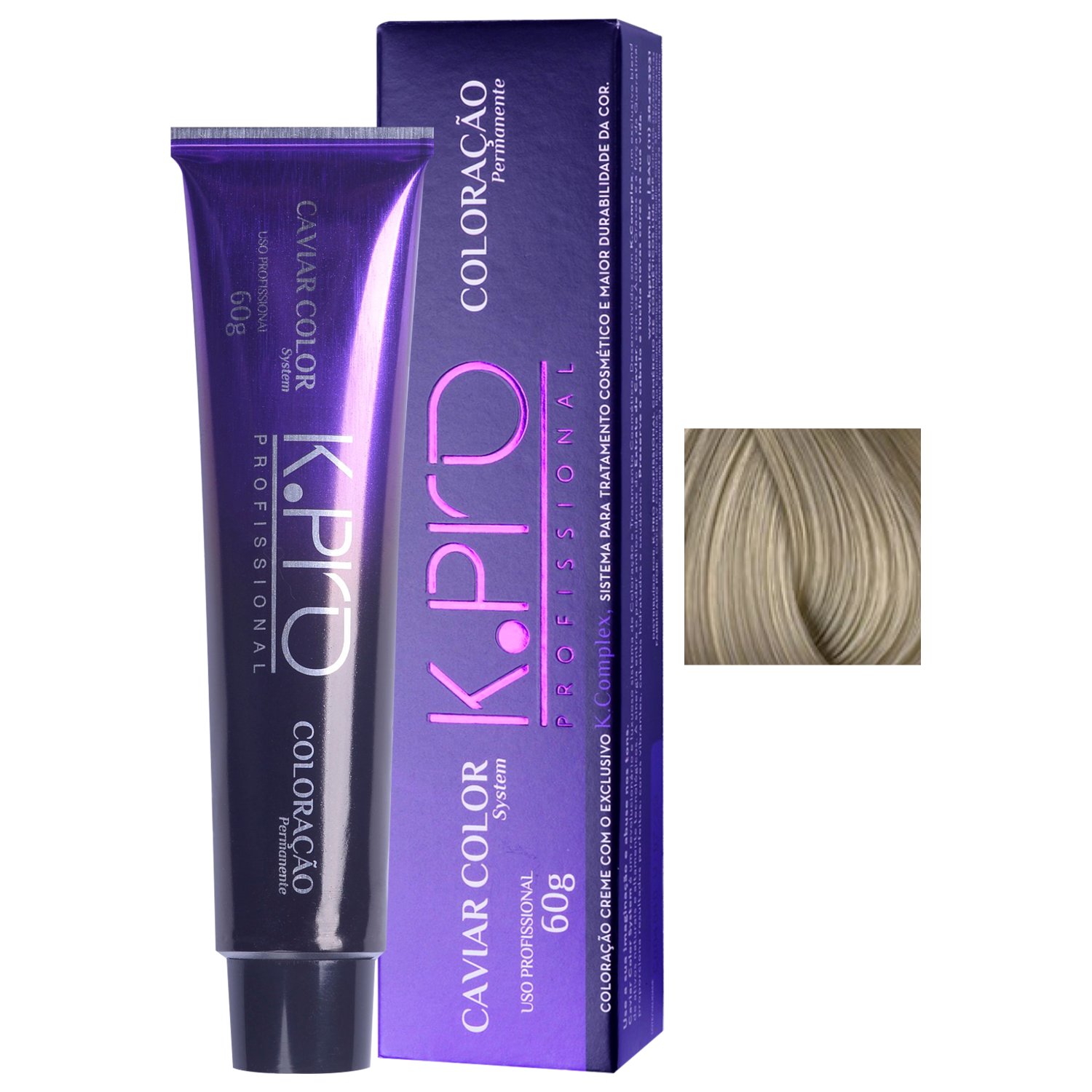 K.Pro Caviar Color 10.1 Louro Claríssimo Acinzentado - Coloração 60g