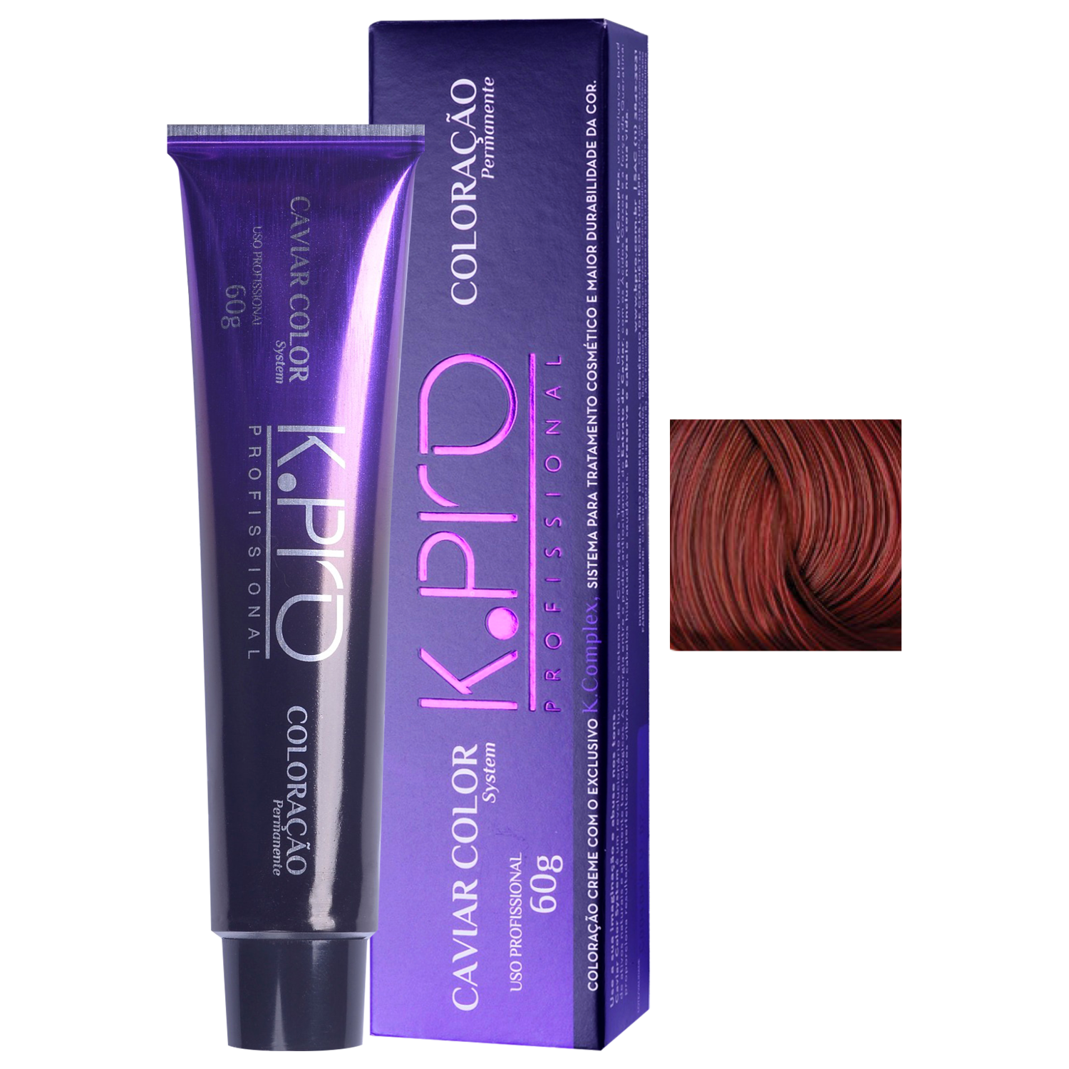 K.Pro Caviar Color 6.66 Louro Escuro Vermelho Intenso - Coloração 60g