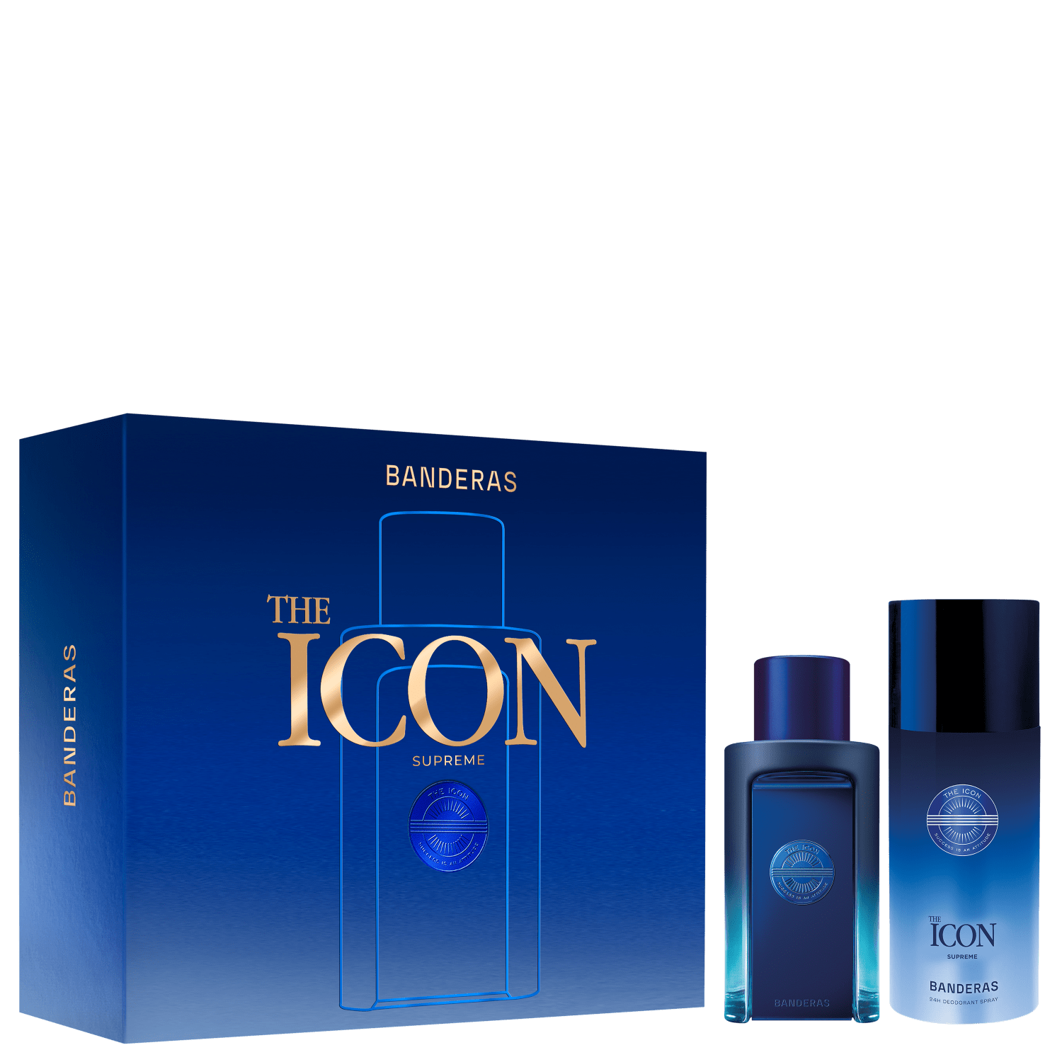Conjunto The Icon Supreme Banderas For Men Eau de Parfum 100ml + Desodorante 150ml