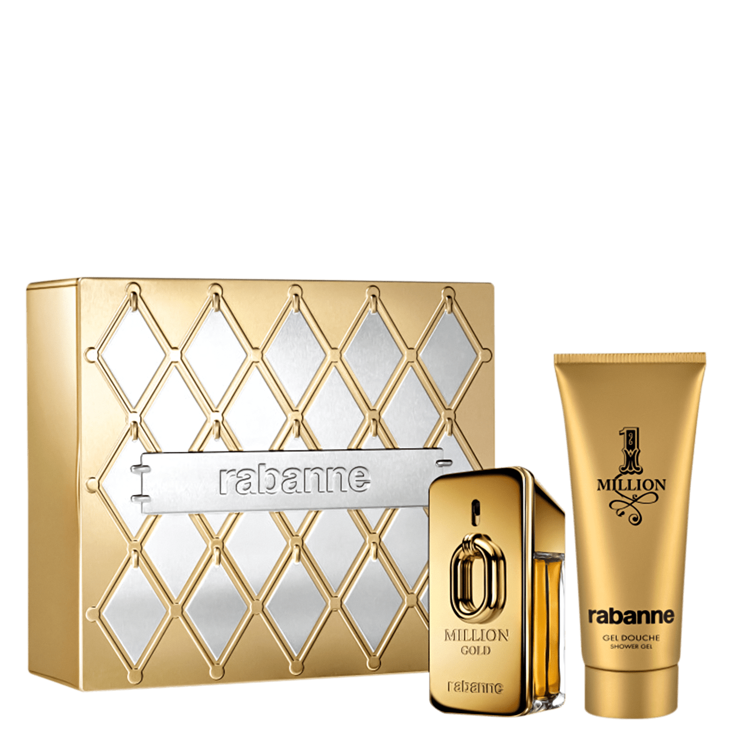 Conjunto 1 Million Gold Rabanne Masculino Eau de Parfum Intense 50ml + Gel de Banho 100ml