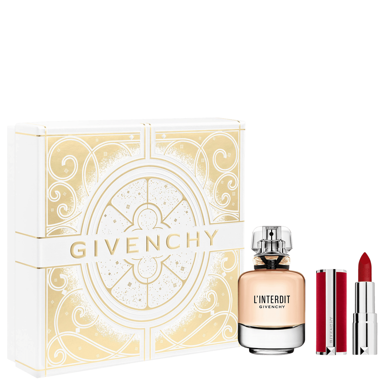 Conjunto L'Interdit Givenchy Feminino Eau de Parfum 80ml + Le Rouge Deep Velvet N37 3,4g