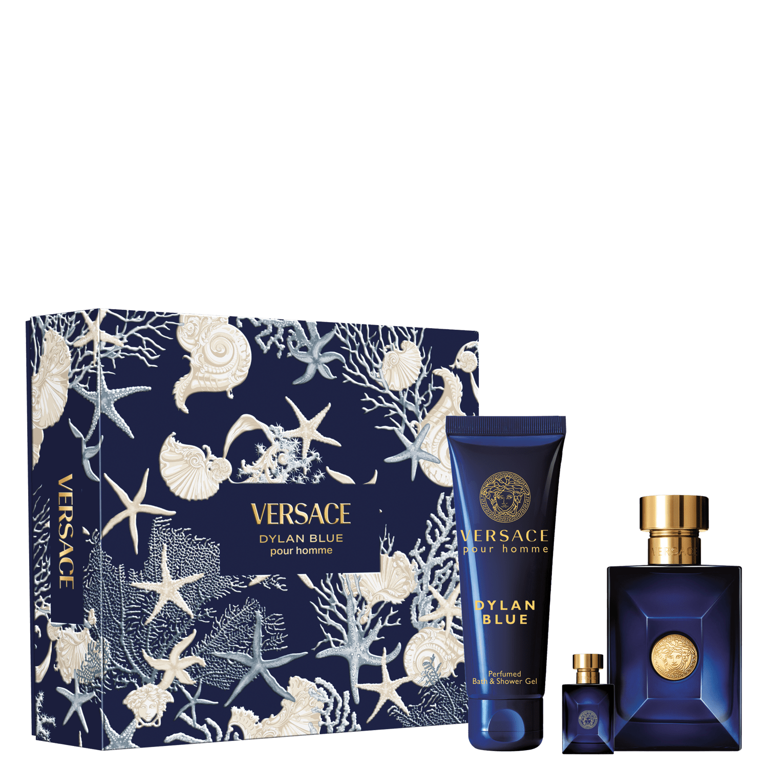 Conjunto Dylan Blue Pour Homme Versace EDT Masculino (3 Produtos)