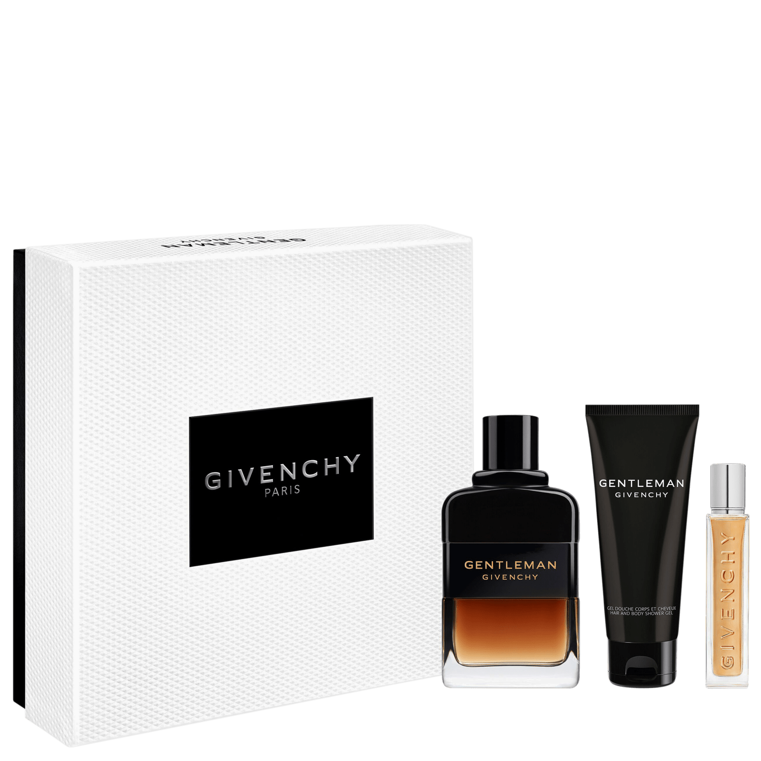 Conjunto Gentleman Reserve Privée Givenchy Masculino - Perfume Eau de Parfum 100ml + Showe Gel 75ml + Travel Size 12,5ml