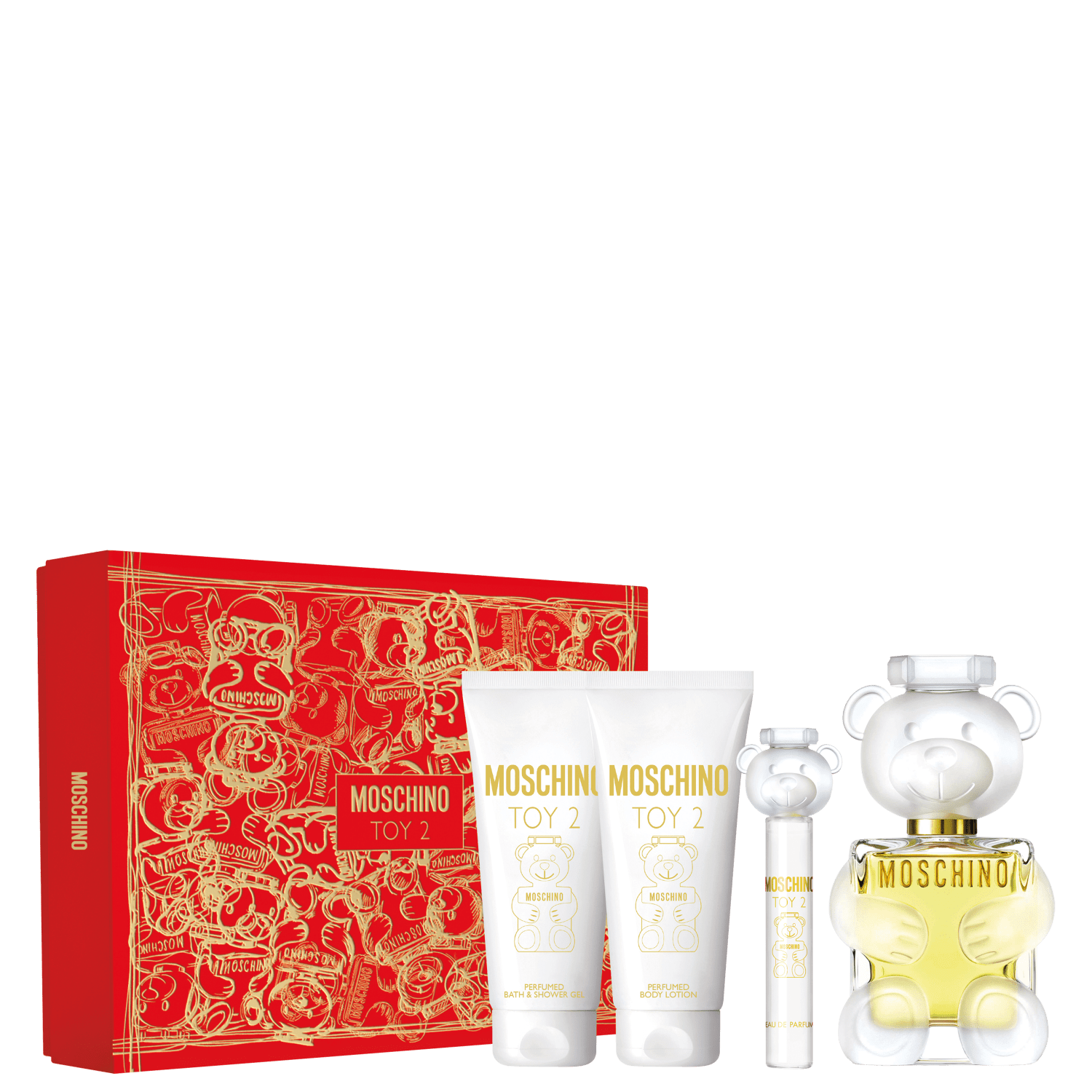 Conjunto Toy 2 Moschino Feminino - Perfume Eau de Parfum 100ml + Body Lotion 100ml + Shower Gel 100ml + Travel Size 10ml