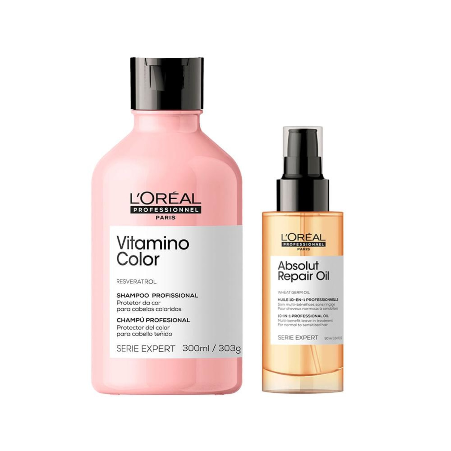 Kit L'Oréal Professionel Vitamino Color Resveratrol + Absolut Repair Oil Duo (2 Produtos)